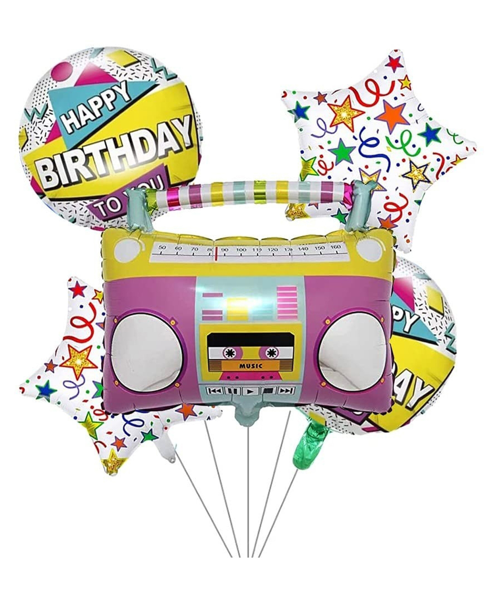 Bubble Trouble Music, Star themed Foil balloons Pack of 5-image-20