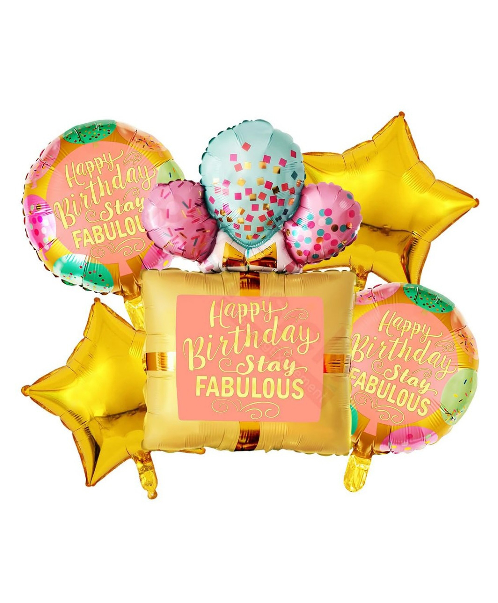 Bubble Trouble Stay Fabulous Birthday Balloon Set, Pack of 5 - Rose Gold Theme-image-18