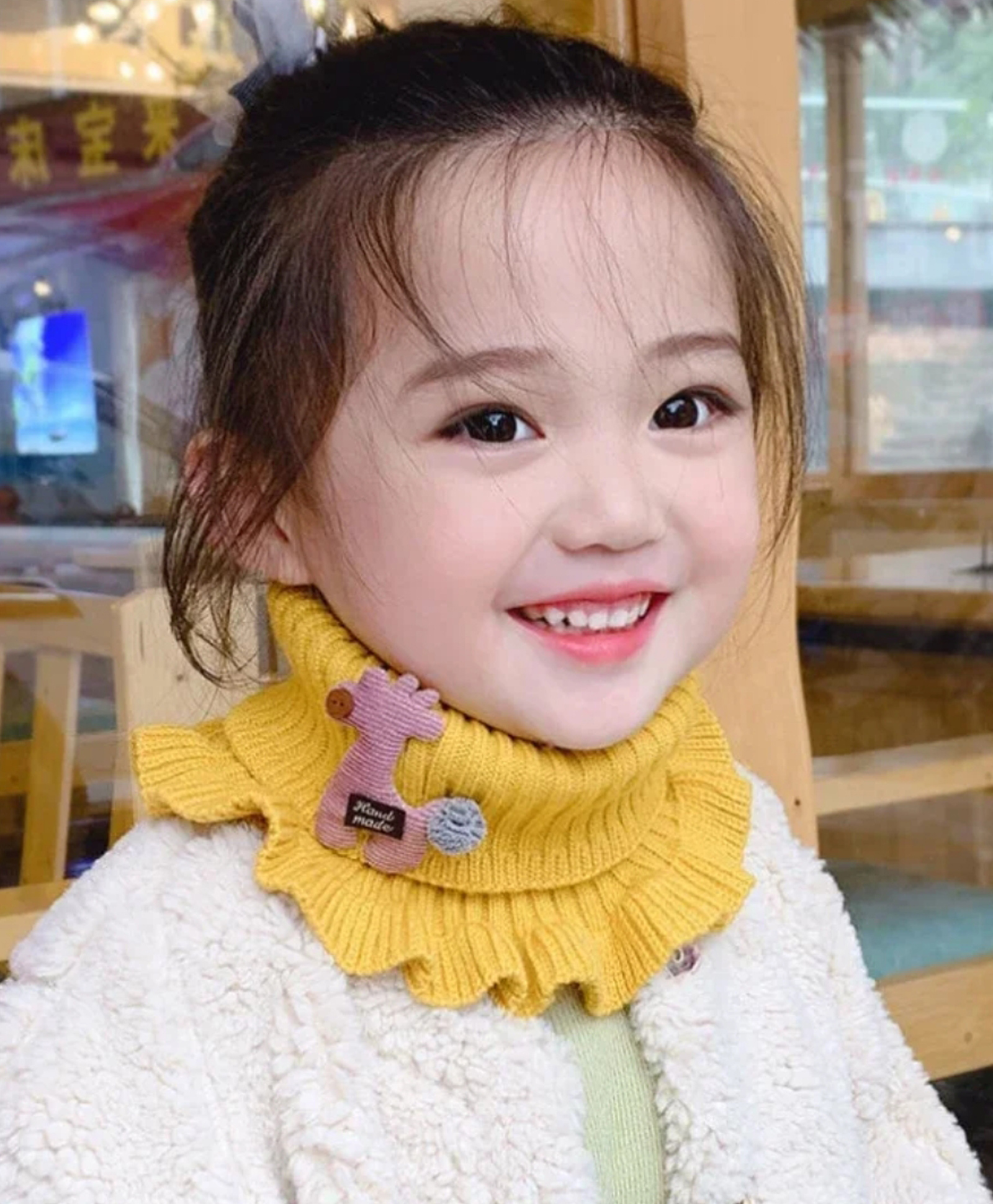Ziory Wool Baby Animal Designed Neck Warmer - Mustard Yellow-picture-30