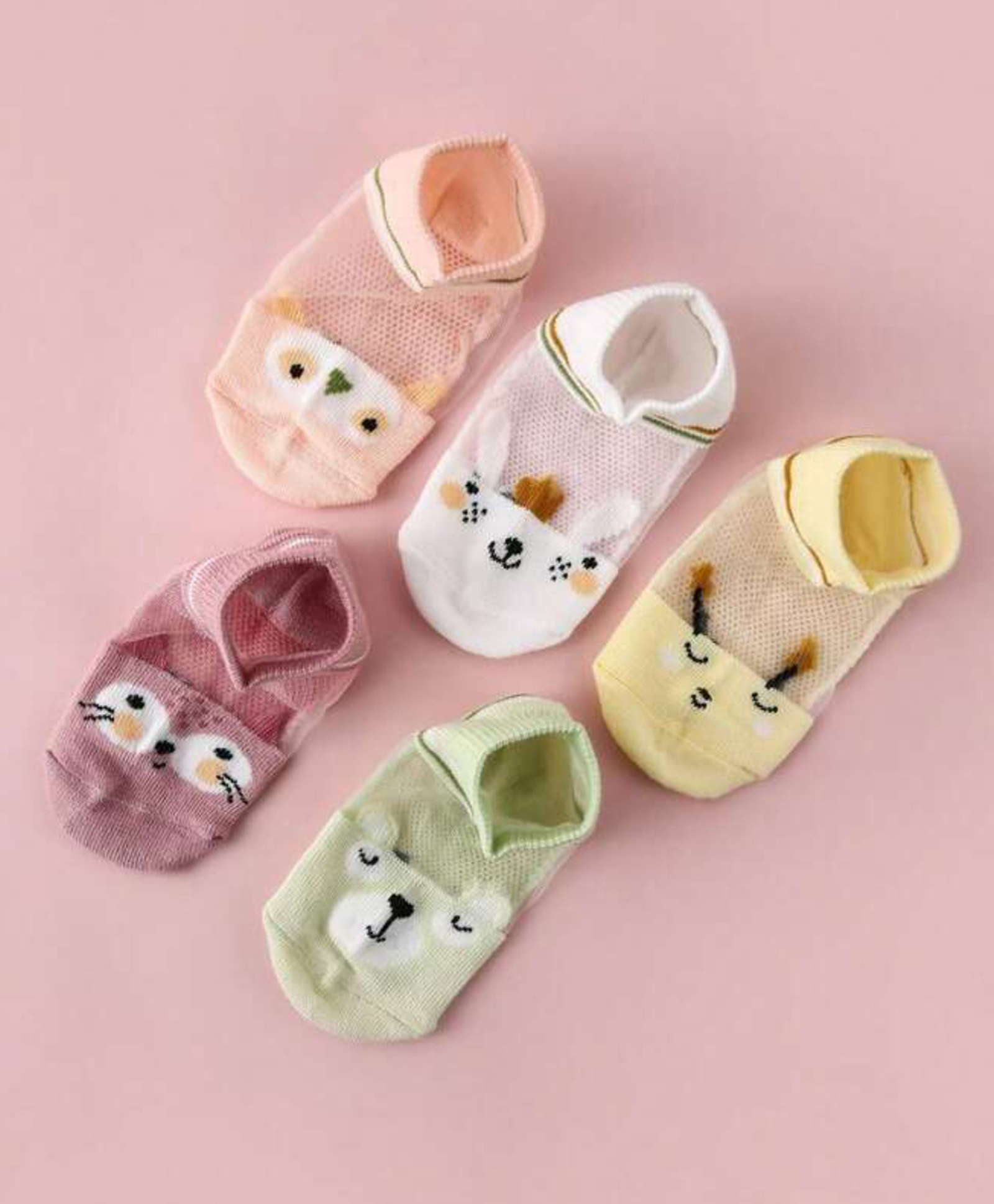 Ziory Cotton Set Of 5 Animal Designed Socks - Multi Colour-picture-15
