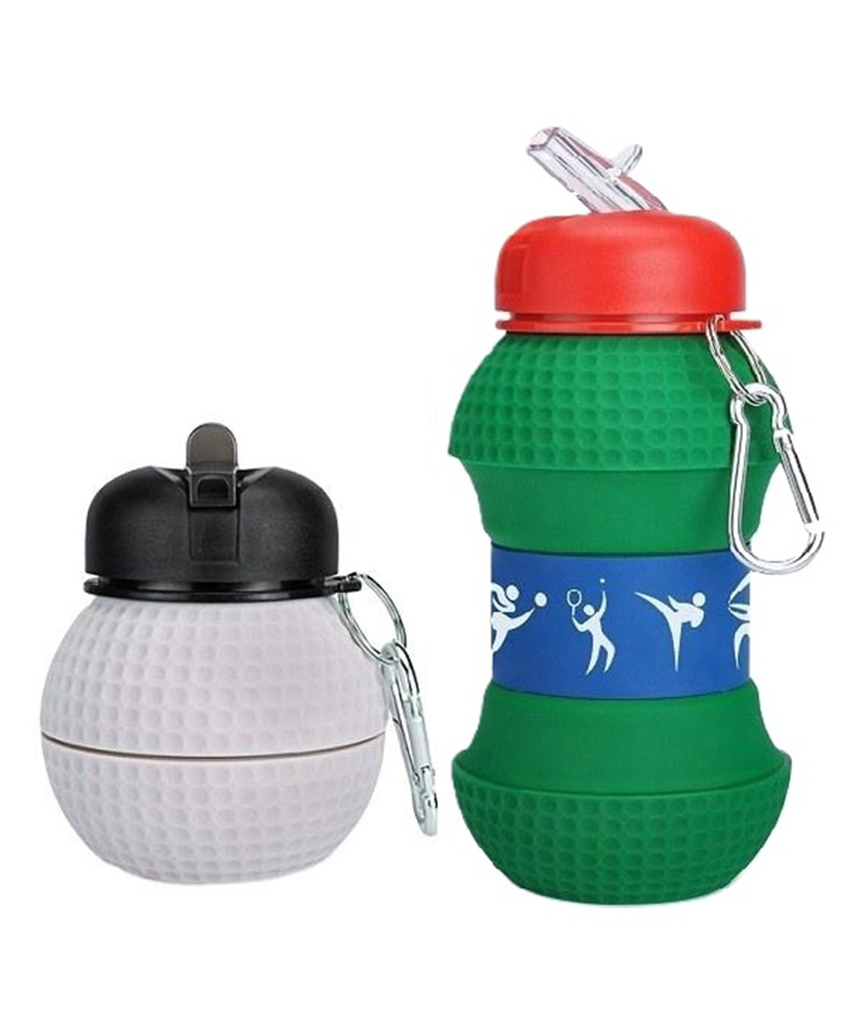 SANJARY Collapsible Food Grade Water Bottle Silicone Design Portable Leak Proof Travel Water Bottle 550 ml color design may vary-image-49