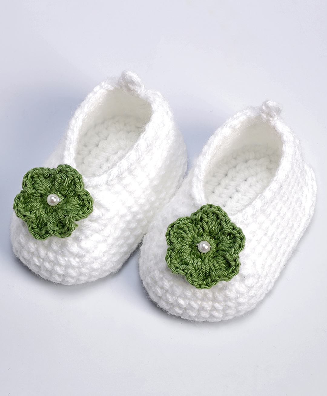 Love Crochet Art Wool Floral Detailed Knitted Booties - White-image-31
