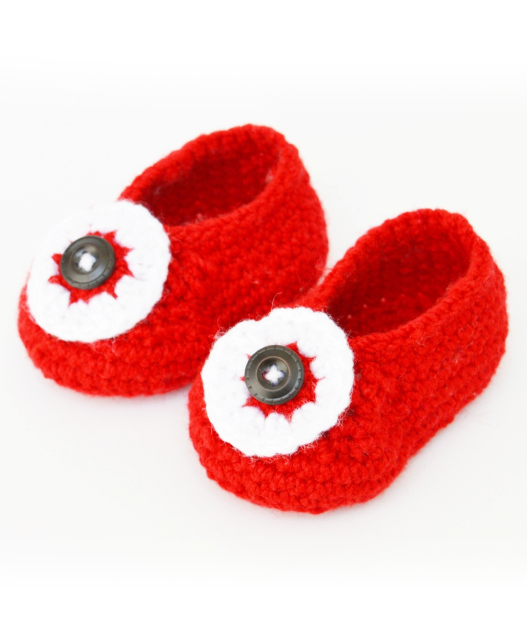 Love Crochet Art Wool Floral Applique Detailed Booties - Red-picture-22