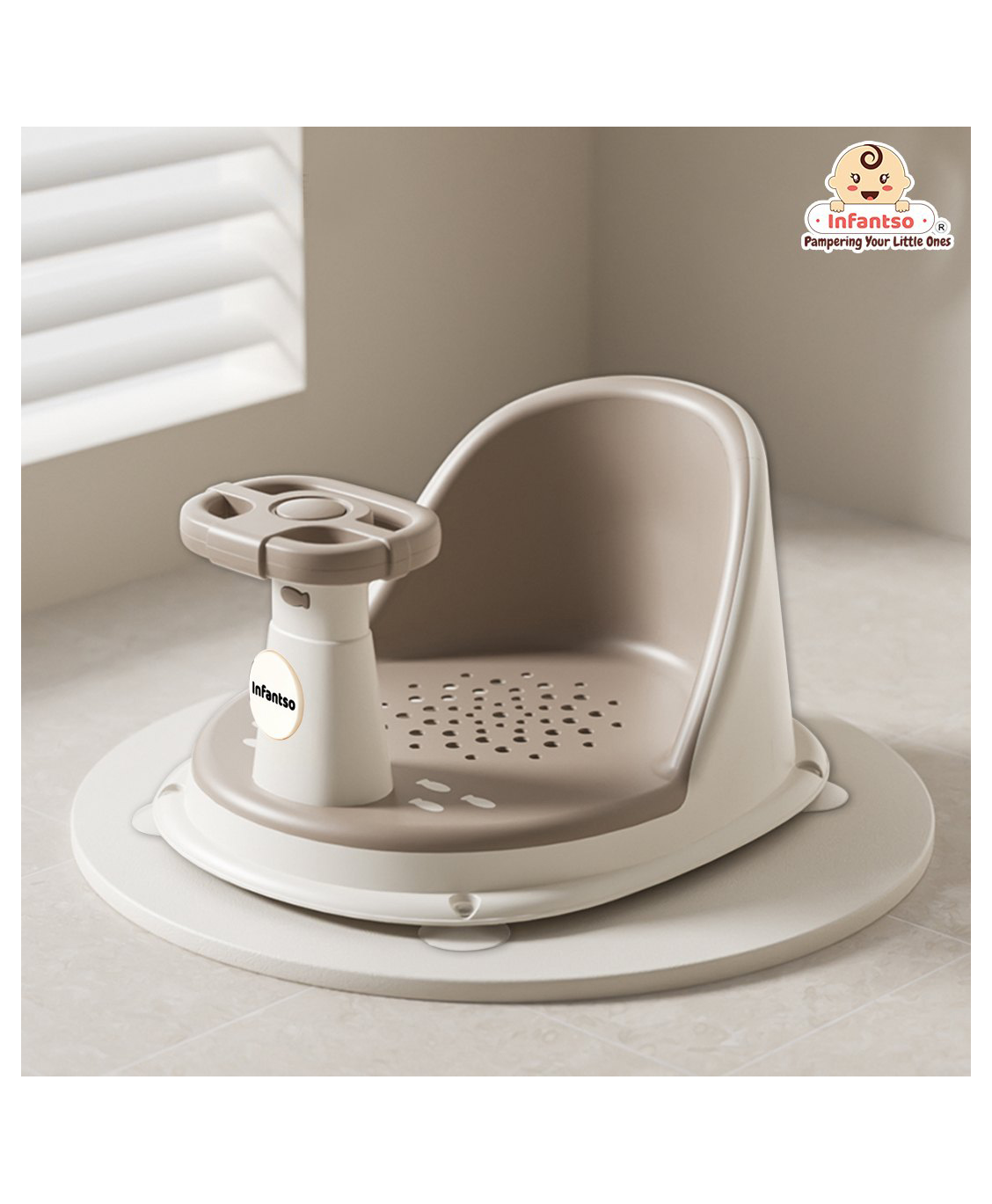 Infantso Baby Bathing Seat Ergonomic Infant Bath Seat with Safety Support for Newborns & Toddlers Non-Slip Baby Bathtub Chair for Comfortable Bath Time-image-40