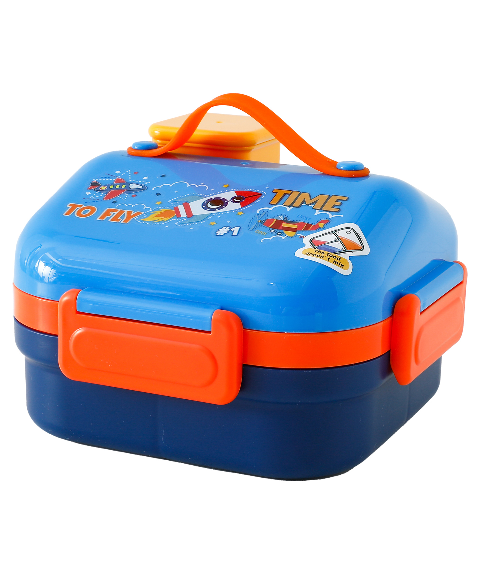 Compartment Kids Lunch Box (1100 + 70 ml) - Dark Blue| Leak-Resistant| BPA-Free & Freezer-Safe| Double Layer Lunch Box with Spoon & Inner Tray for boys & Girls