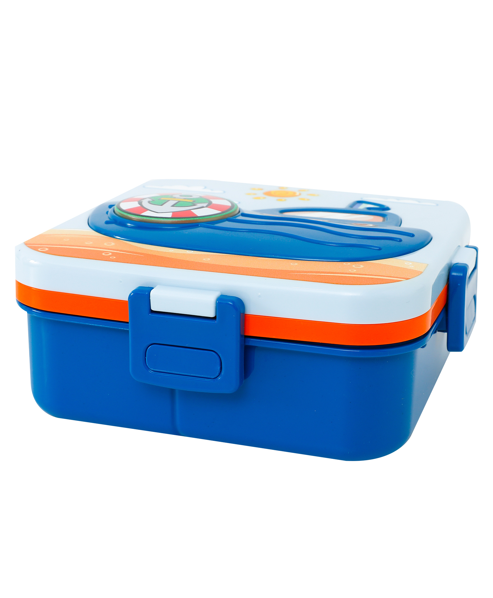 Section Kids Lunch Box 850ml Blue| BPA Free, Freezer Safe & Leak-Resistant| Multi Compartment School Tiffin Box with Spoon & Fork for Boys & Girls