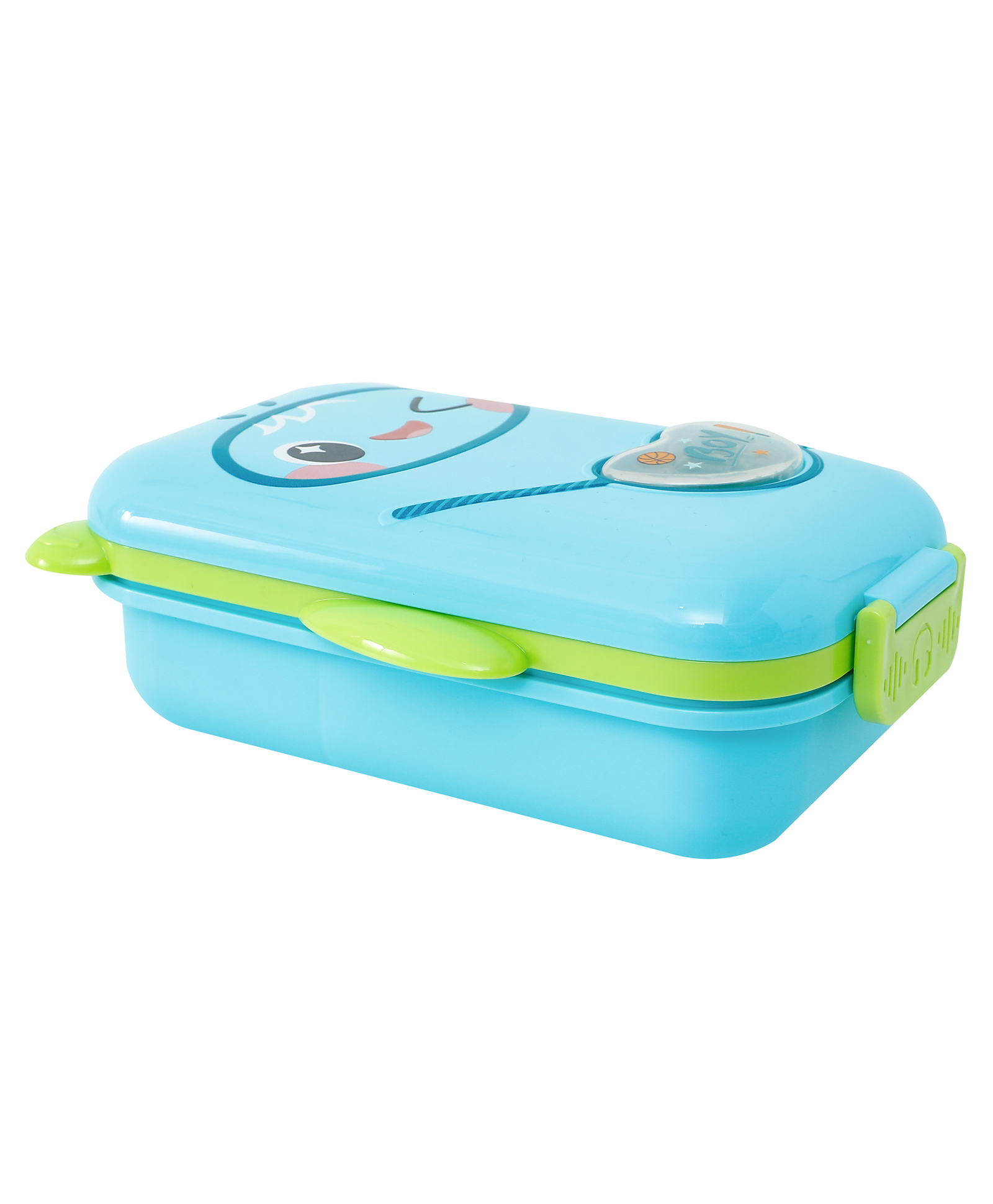 Kids Section Lunch Box with Foldable Spoon - Blue| BPA Free & Freezer Safe| Leak-Resistant School Tiffin Box with Inner Divider| Lunch Box for Boys & Girls