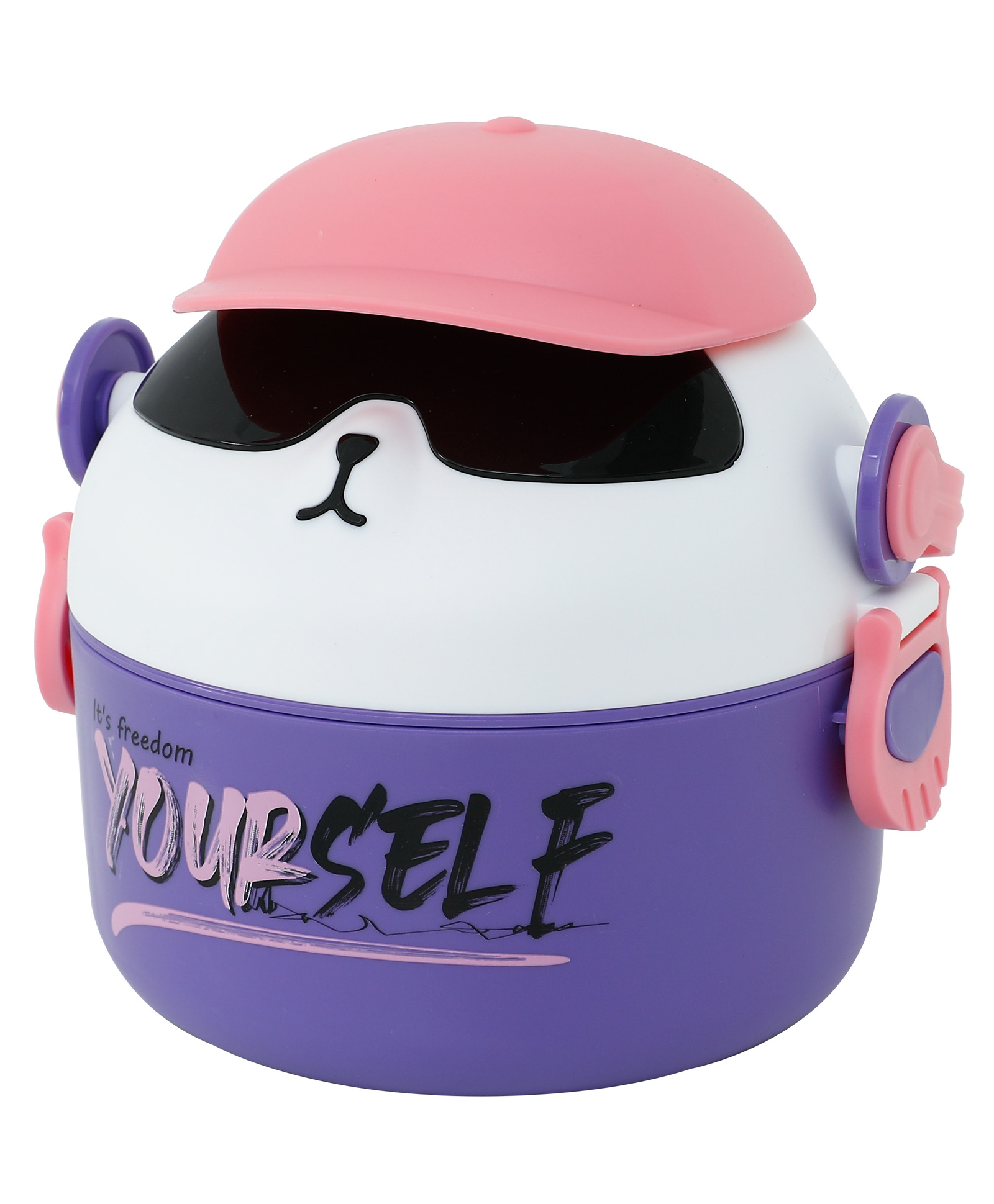 fab n funky Kids Compartment Lunch Box with Handle - Purple| BPA-Free, Leak-Resistant & Freezer Safe| Food Storage Container with Inner Bowl and Spoon-picture-22