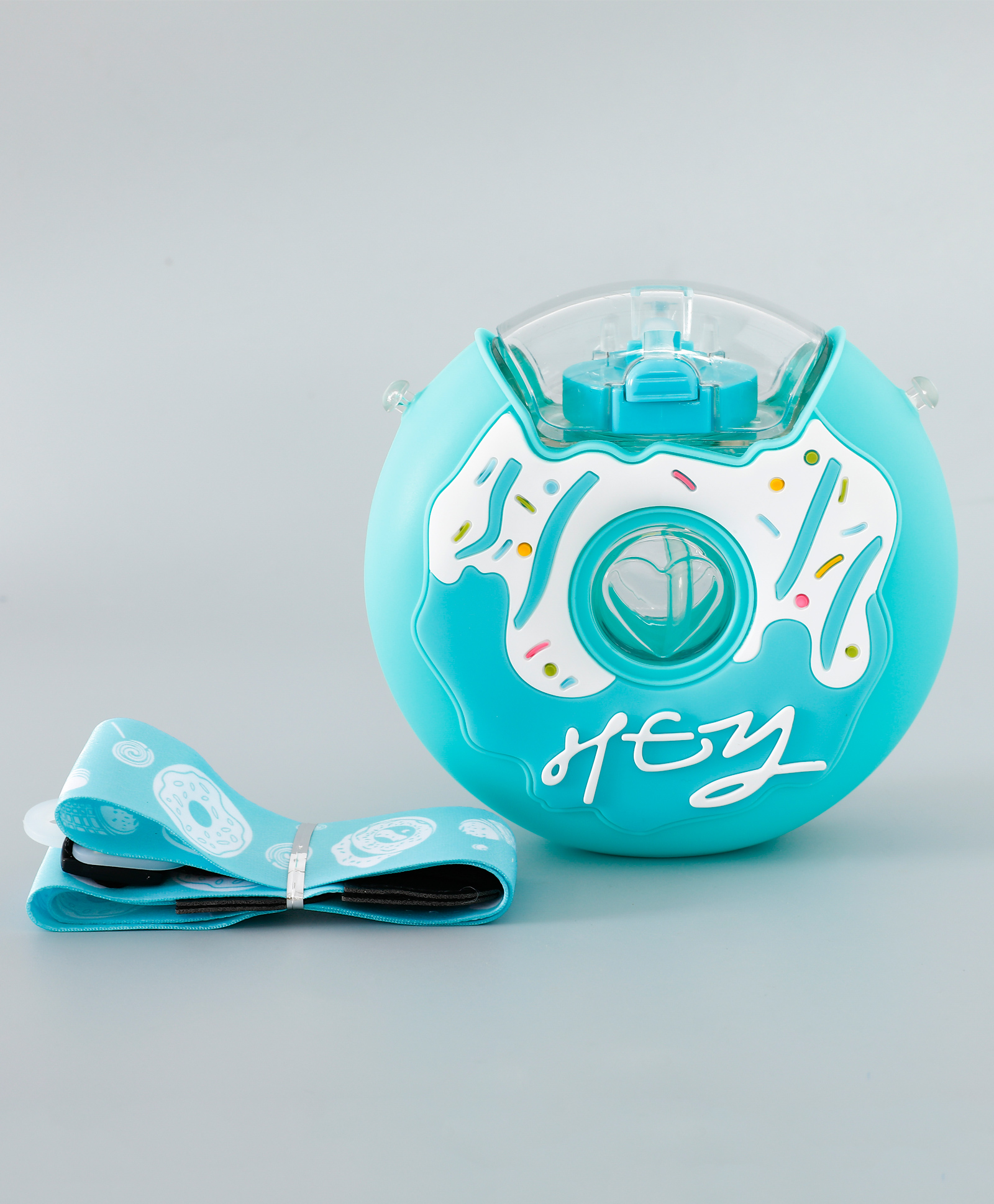 Rainbow Circular Straw Sipper Bottle 380 ml - Blue| BPA Free| Leak-Resistant & Freezer Safe| Ideal for School, Home & Travel| for School Going Boys & Girls