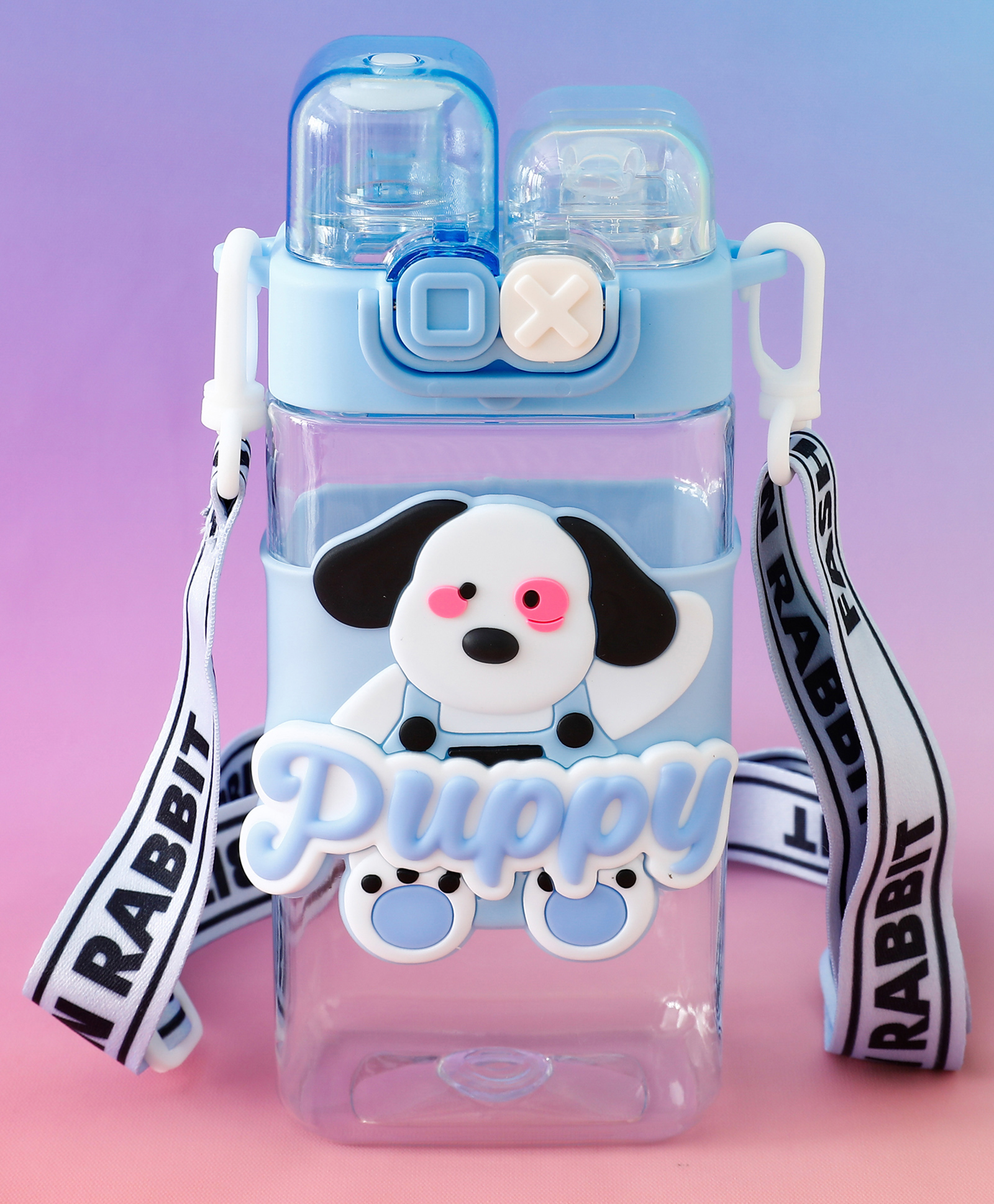 Puppy Dual Straw Sipper Bottle 550ml - Blue| BPA Free| Leak-Resistant & Freezer Safe| Ideal for School, Home & Travel| for School Going Boys & Girls-image-33
