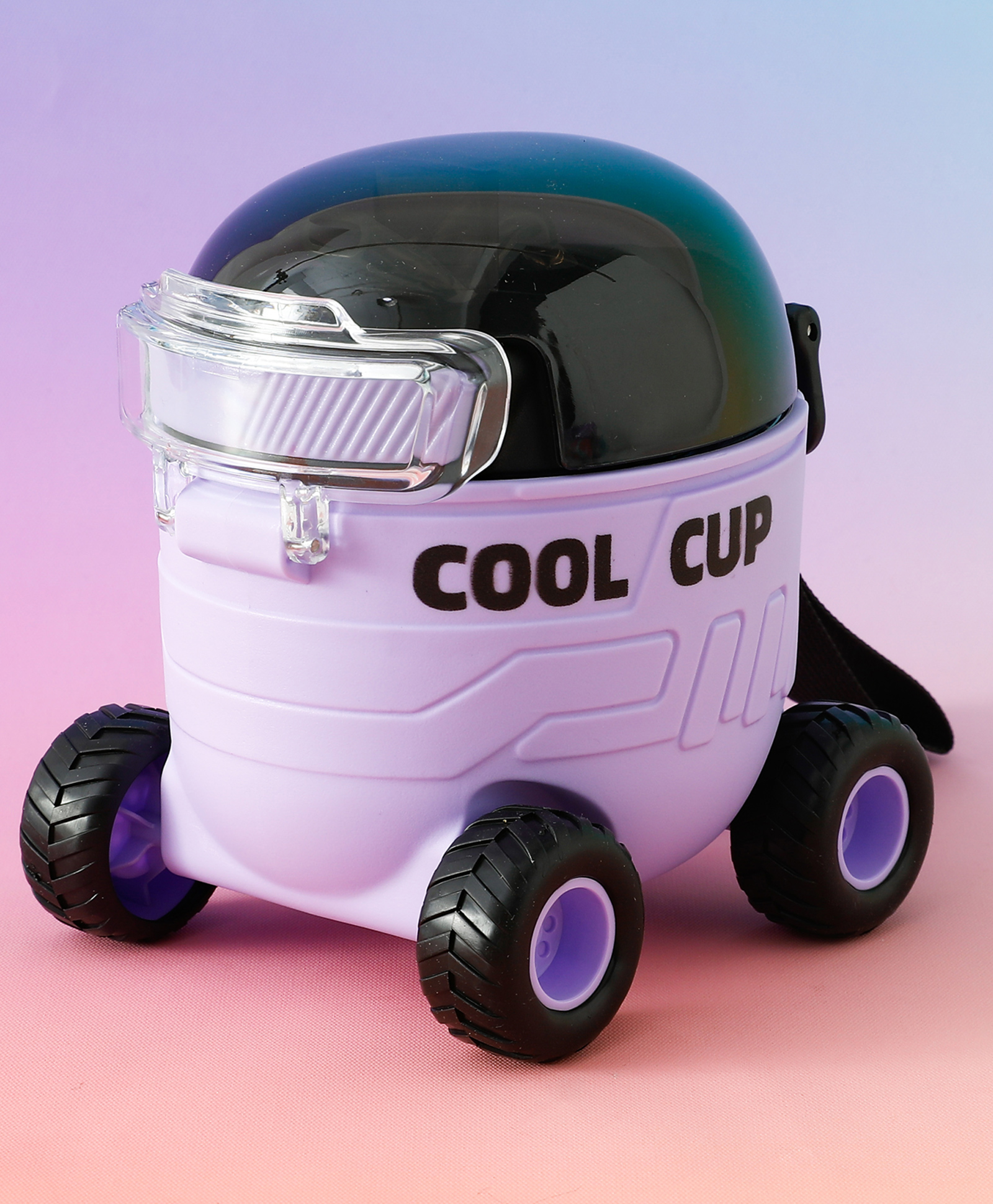 Cool Cup Trolley shape Straw Water Bottle 550ML - Purple| BPA Free| Leak Resistant & Freezer Safe| Sipper for School Going Boys & Girls-image-39