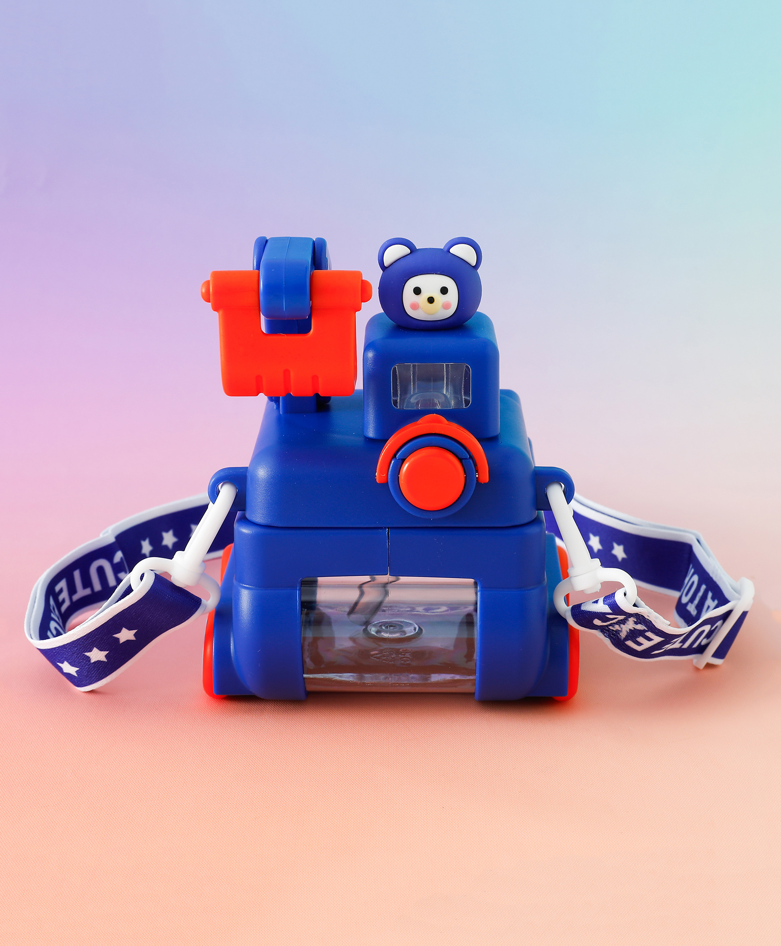 Construction Vehicle Style Kids Straw Water Bottle 500ml - Blue| Leak-Resistant| Sipper Bottle with Strap| for School, Travel & Outdoor| Ideal for School Going Boys & Girls-image-20