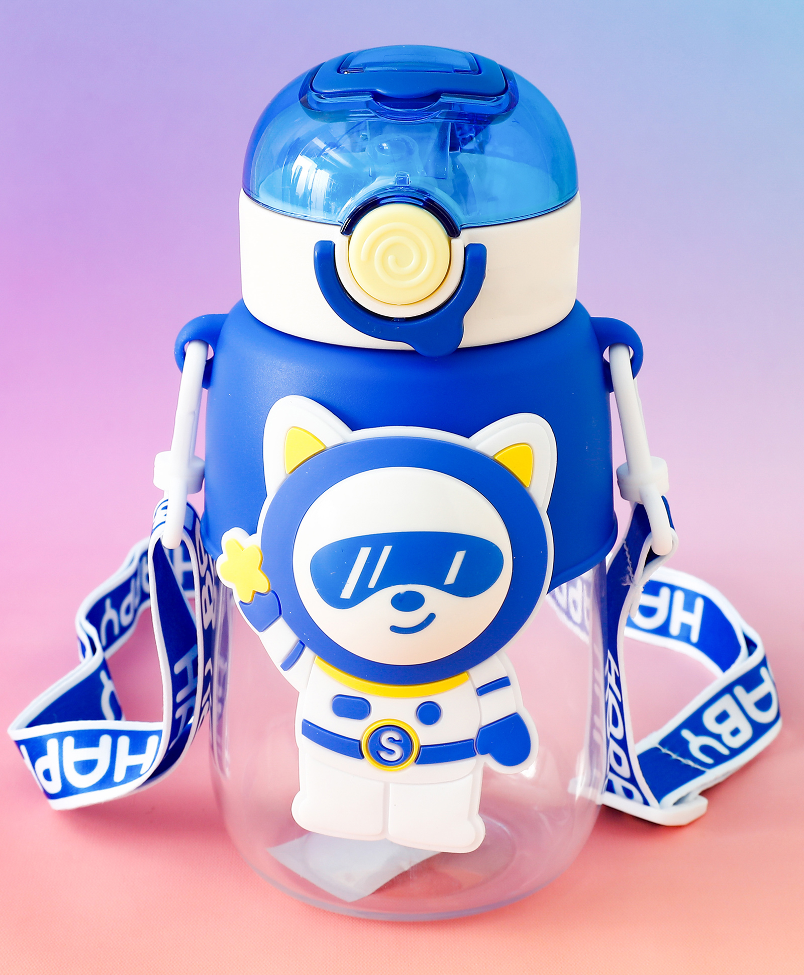 Astronaut Bunny Straw Sipper Bottle 680ml - Blue| BPA Free| Leak-Resistant & Freezer Safe| Ideal for School, Home & Travel| for School Going Boys & Girls-image-37