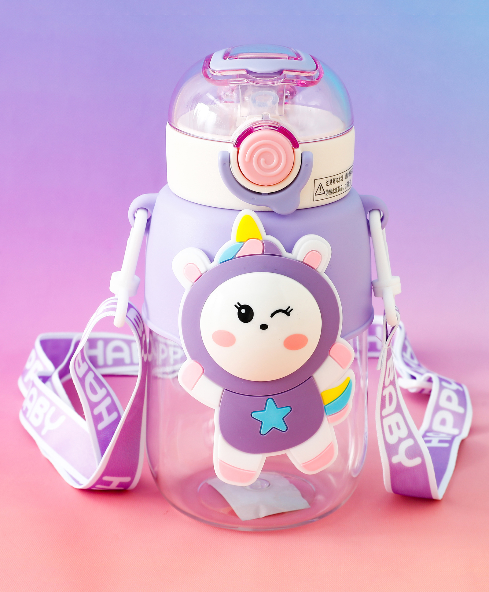 Space Bunny Straw Sipper Bottle 680ml - Purple| BPA Free| Leak-Resistant & Freezer Safe| Ideal for School, Home & Travel| for School Going Boys & Girls-image-11