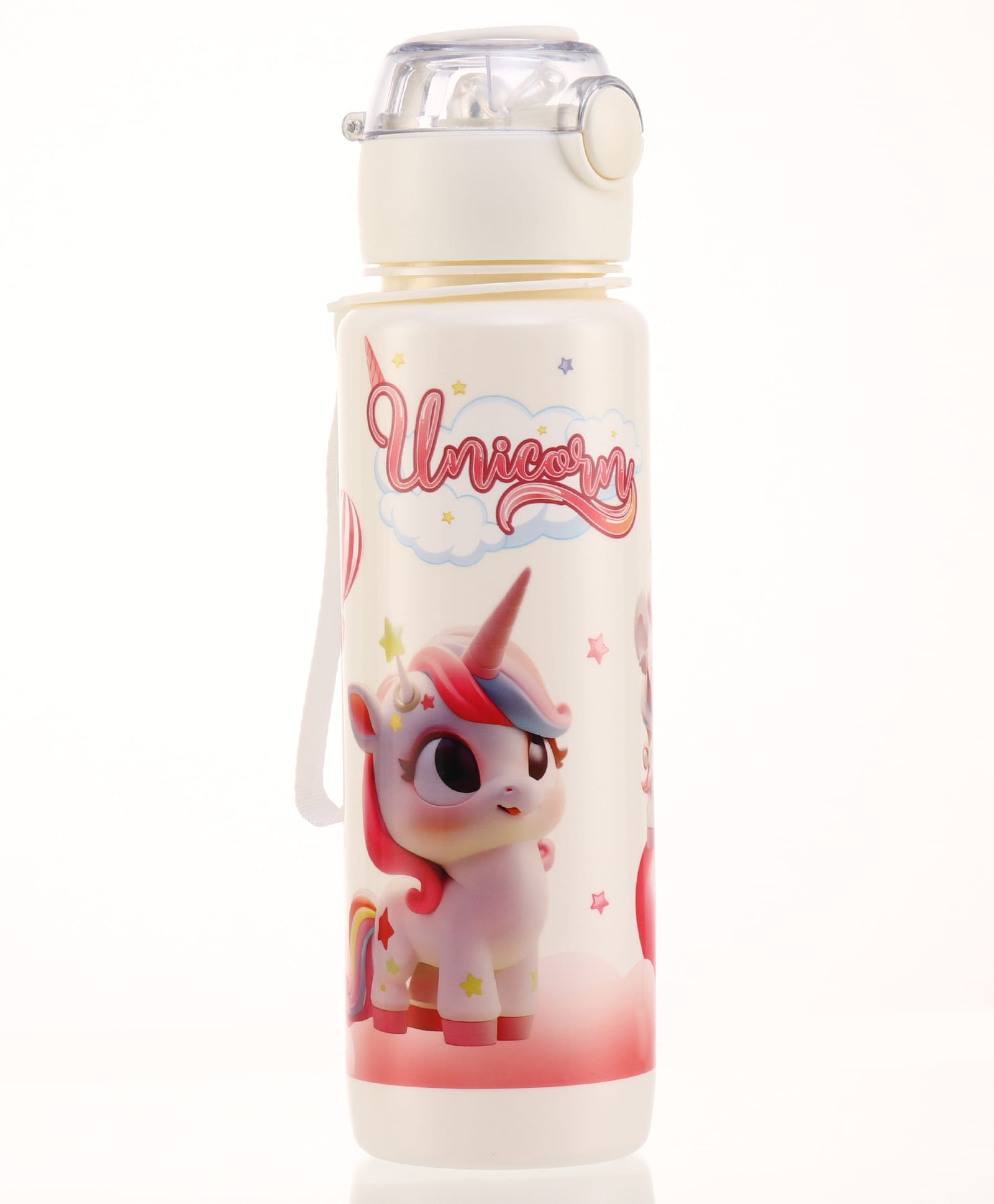 fab n funky Baby Unicorn Straw Sipper Bottle 700ml White| BPA Free| Leak-Resistant & Freezer Safe| Ideal for School, Home & Travel| for Boys & Girls-picture-23