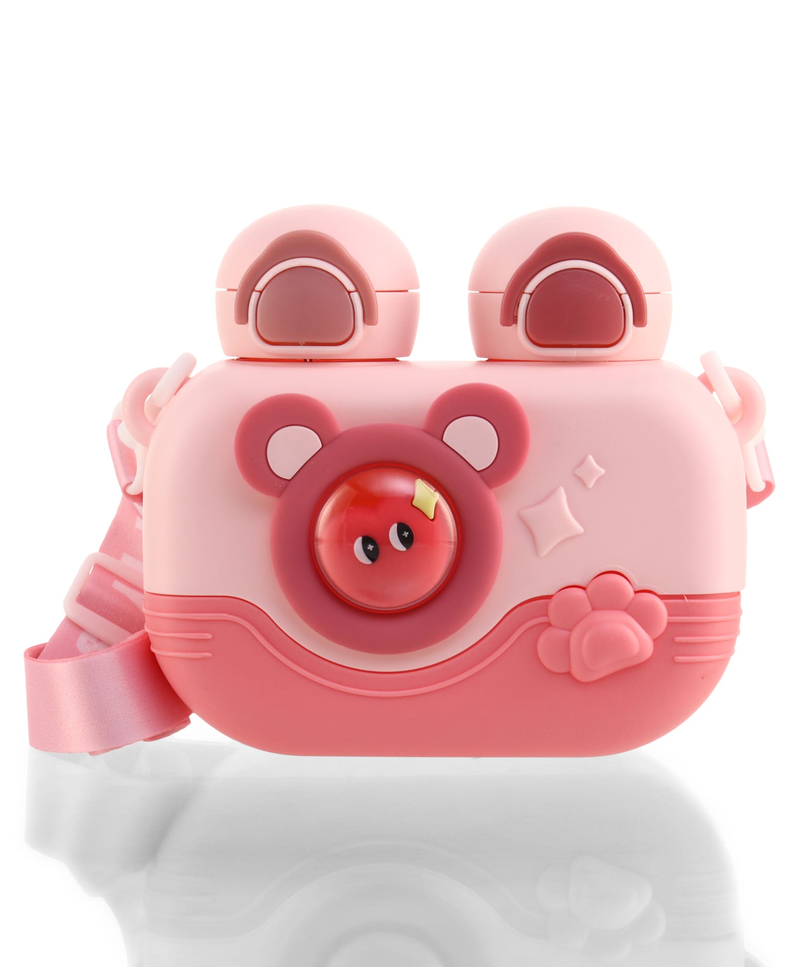 Bear Shape Straw Sipper Bottle 700ml - Pink| BPA Free| Leak-Resistant & Freezer Safe| Ideal for School, Home & Travel| for School Going Boys & Girls-image-49