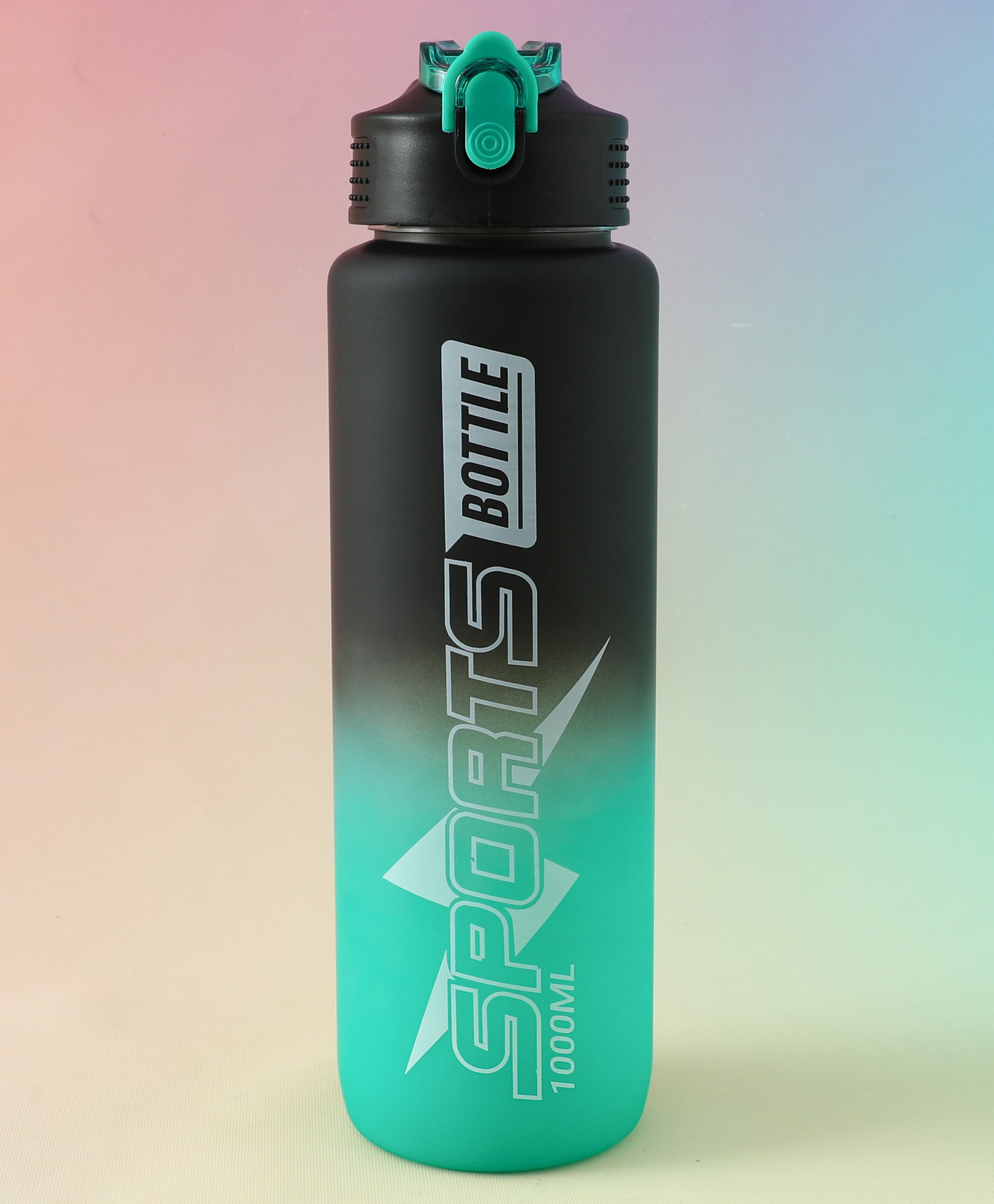 Sports Sipper Bottle 1000ML - Black Green| BPA Free| Leak Resistant & Freezer Safe| Straw Water Bottle for School going Boys & Girls-image-47