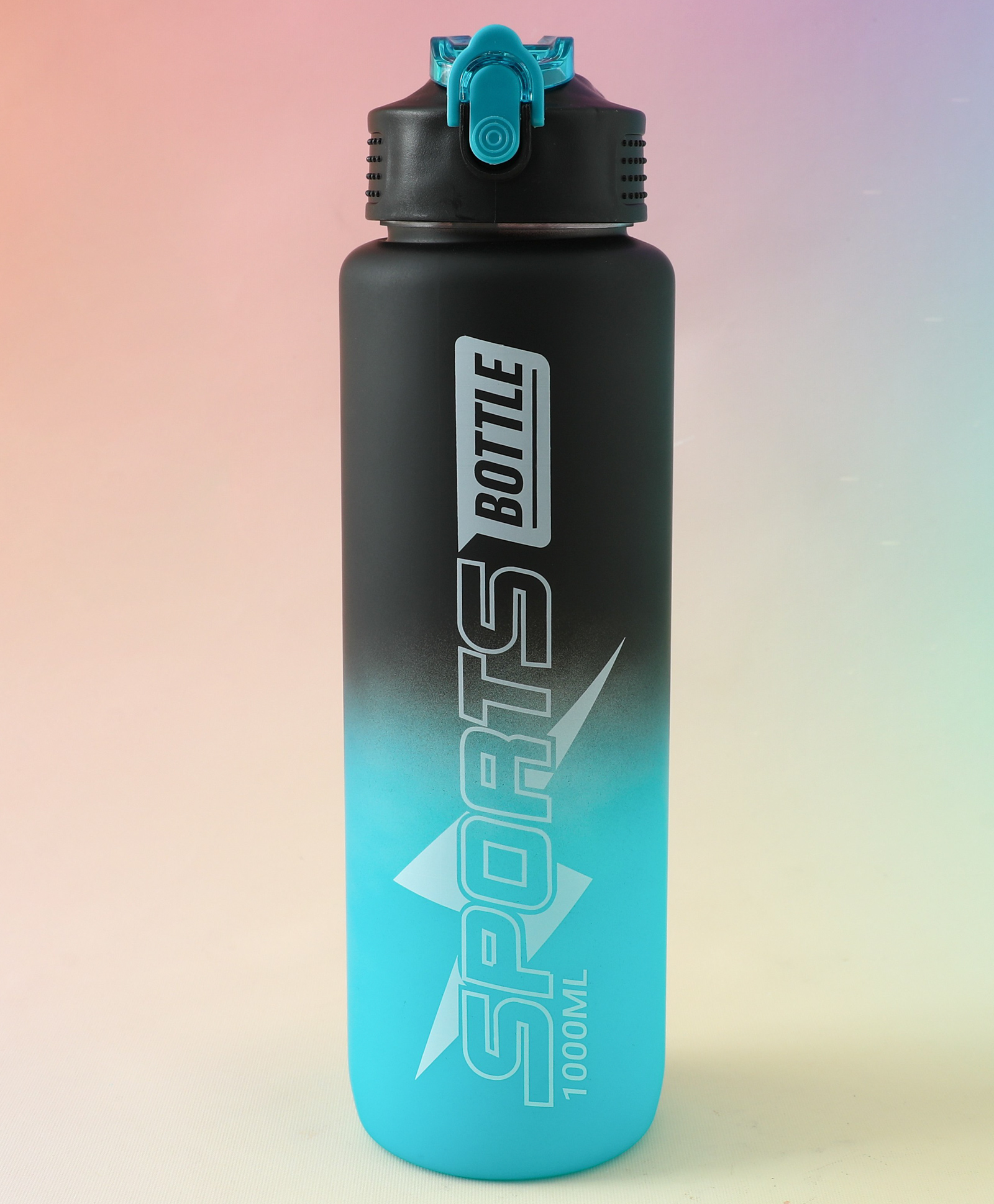 Sports Sipper Bottle 1000ML - Black Blue| BPA Free| Leak Resistant & Freezer Safe| Straw Water Bottle for School going Boys & Girl-image-3