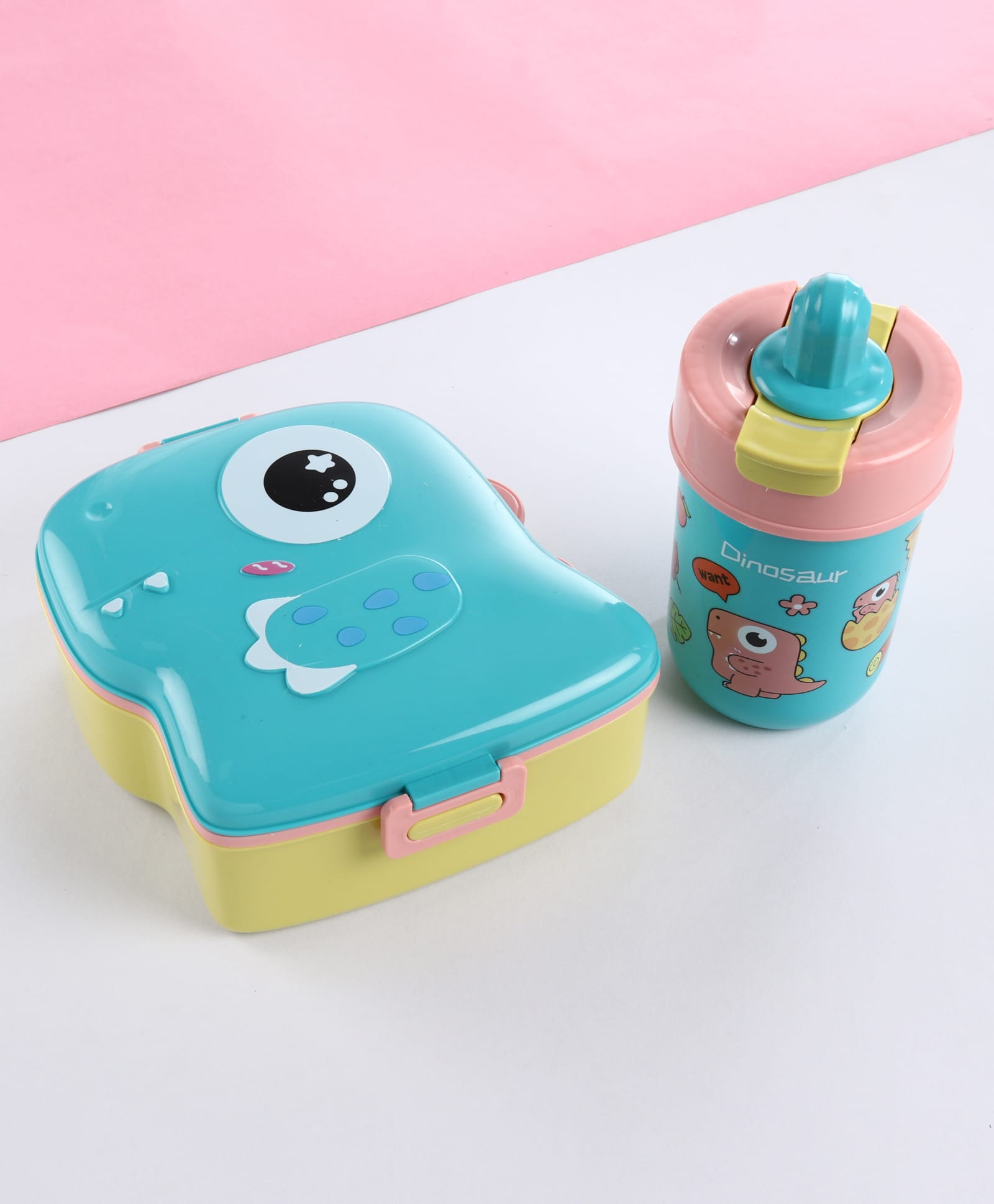 Kids Lunch Box & Water Bottle Combo Set (850 ml + 500 ml) - Green Blue| Leak-Resistant Tiffin & Drinking Bottle| for School, Travel & Picnics| Ideal for School Going Boys & Girls-image-13