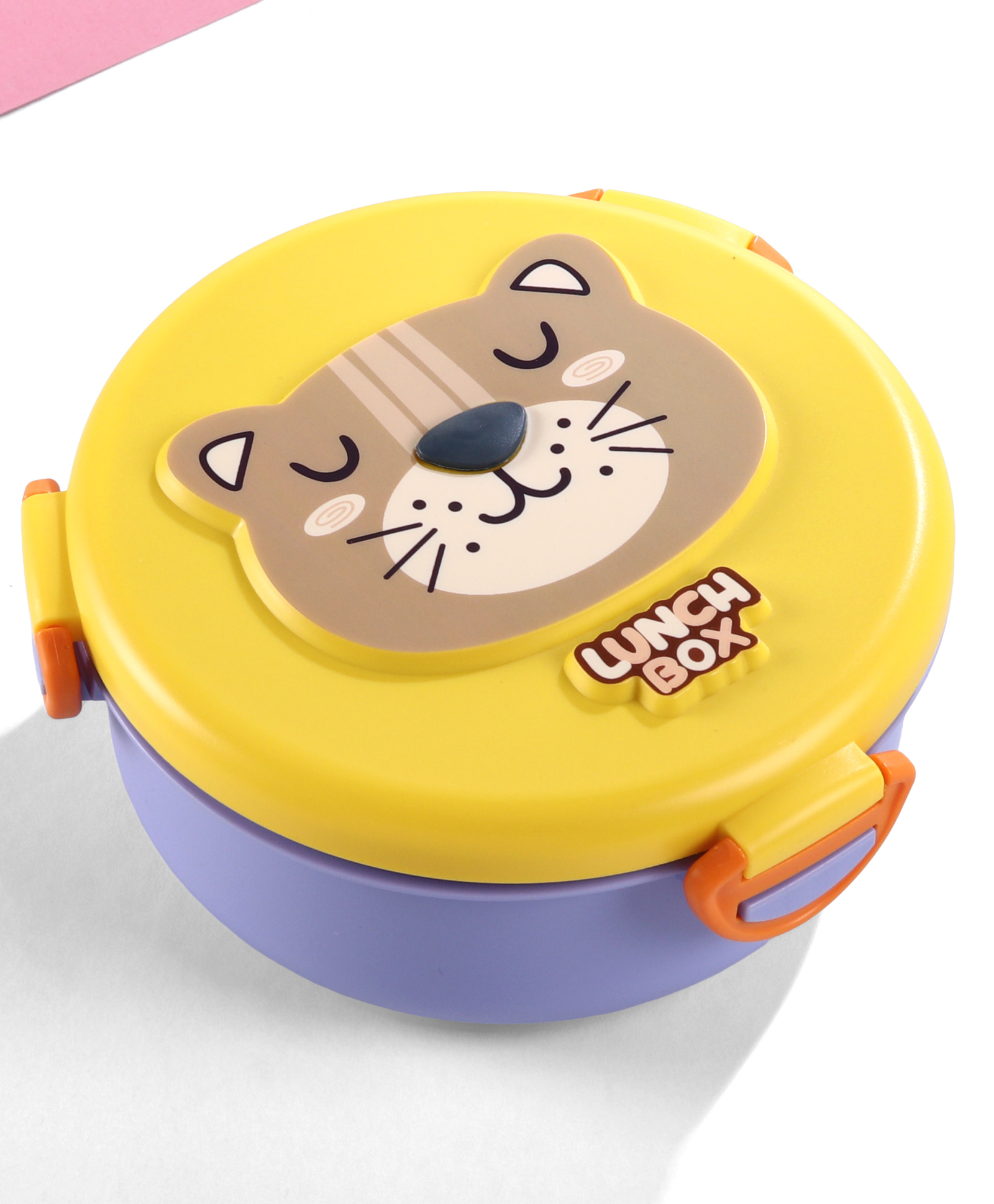 Funny Bear Lunch Box 1 Compartment 800ml - Yellow Blue| BPA Free| Leak-Resistant & Freezer Safe| Ideal for School, Home & Travel| for School Going Boys & Girls-image-48