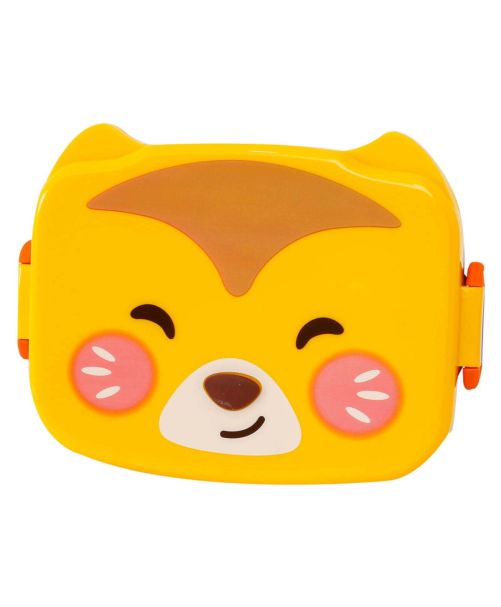 Cute Bear Kids Lunch Box 750 ml with Spoon & Fork - Yellow Blue| BPA-Free| Freezer-Safe & Leak-Resistant| Tiffin for School & Travel| for School Going Boys & Girls-image-2