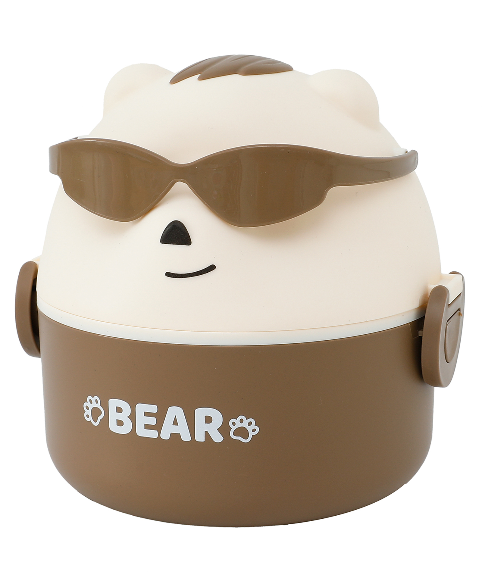 fab n funky Smart Bear Section Lunch Box 2 Compartment 800ml - Brown| BPA Free| Leak-Resistant & Freezer Safe| Ideal for School, Home & Travel| for School Going Boys & Girls-picture-25