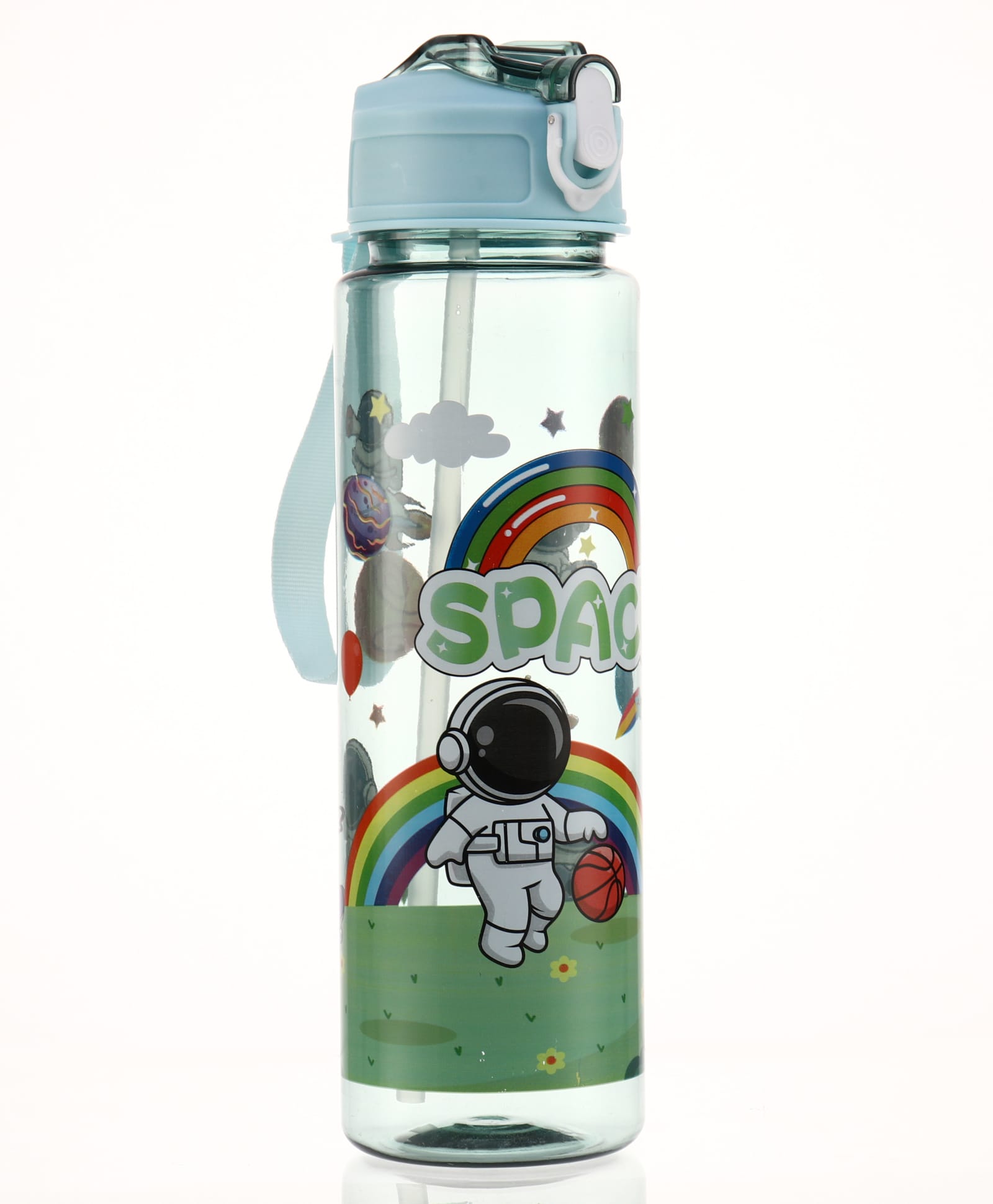 Little Astronaut Straw Sipper Water Bottle 800ML - Green| BPA Free| Leak Resistant & Freezer Safe| Water Bottle for School Going Boys & Girls-image-41