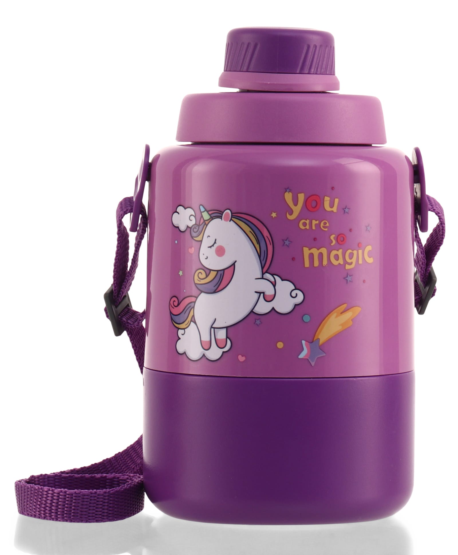 Magic Unicorn Straw Sipper Bottle 1000 ml with Strap- Purple| BPA Free| Ideal for School, Home & Travel| Lightweight & Leak Resistant, Freezer safe| For Boys & Girls-image-32