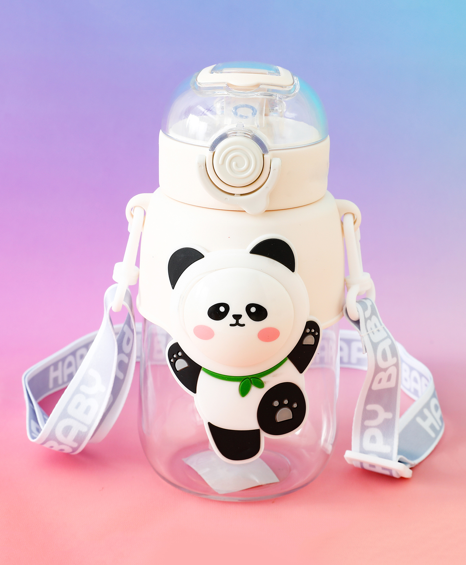 Cute Panda Straw Sipper Bottle 680ml - White| BPA Free| Leak-Resistant & Freezer Safe| Ideal for School, Home & Travel| for School Going Boys & Girls-image-28