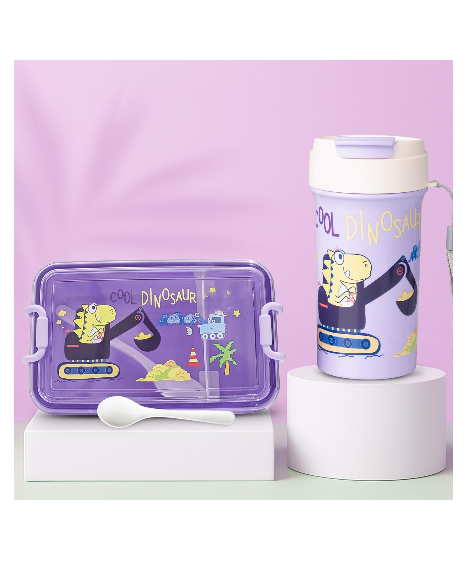 BAYBEE AstroBites Lunch Box with Sipper Bottle for Kids | BPA-Free 600ml Lunch Box, 700ml Sipper Water Bottle with Spoon | Leak-Proof Tiffin Box & Water Bottle for School Kids Boys, Girls (Purple)-picture-24