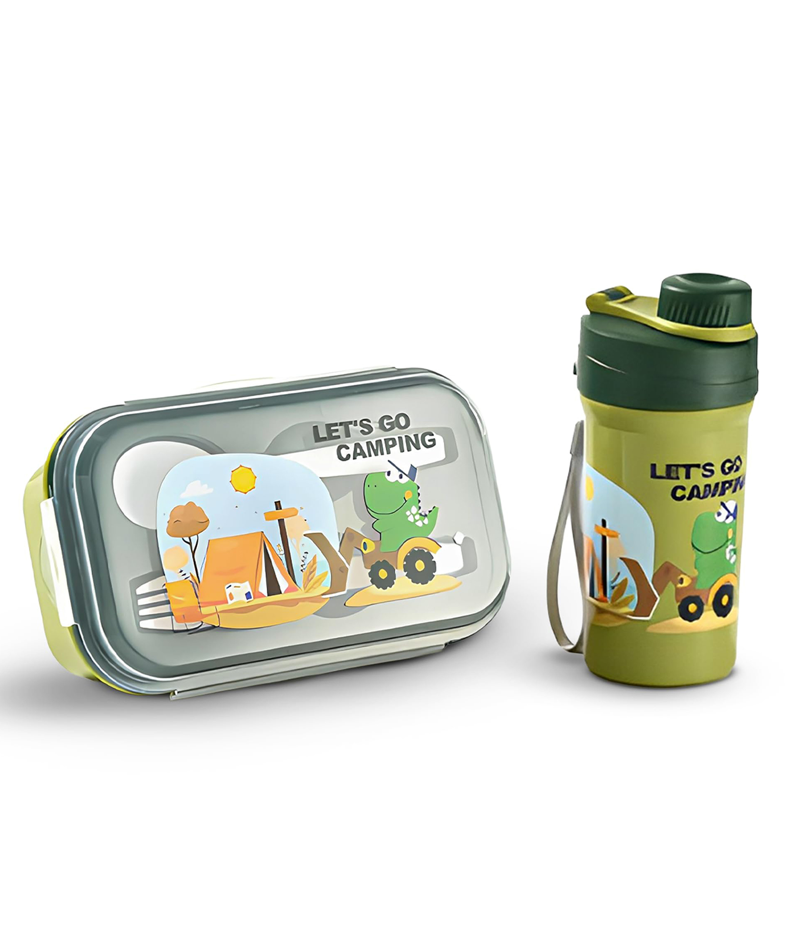 BAYBEE TiffinTote Lunch Box for School Kids Girls, Boys | BPA-Free 1050ml Lunch Box with 500ml Water Bottle with Spoon & Fork | Leak-Proof Tiffin Box with Sipper Bottle for School, Picnic (Green)-picture-34