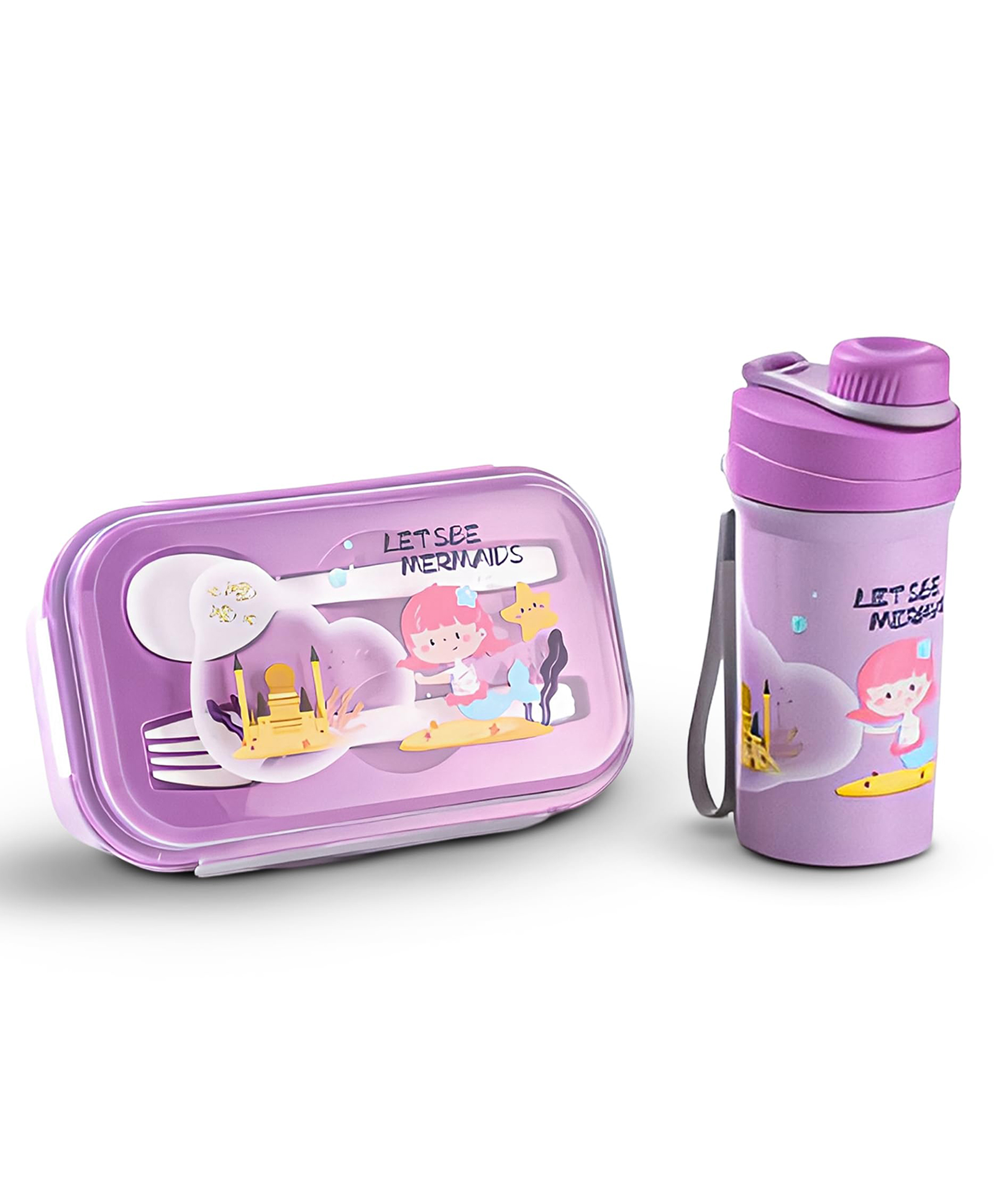 BAYBEE TiffinTote Lunch Box for School Kids Girls, Boys | BPA-Free 1050ml Lunch Box with 500ml Water Bottle with Spoon & Fork | Leak-Proof Tiffin Box with Sipper Bottle for School, Picnic (Purple)-picture-16