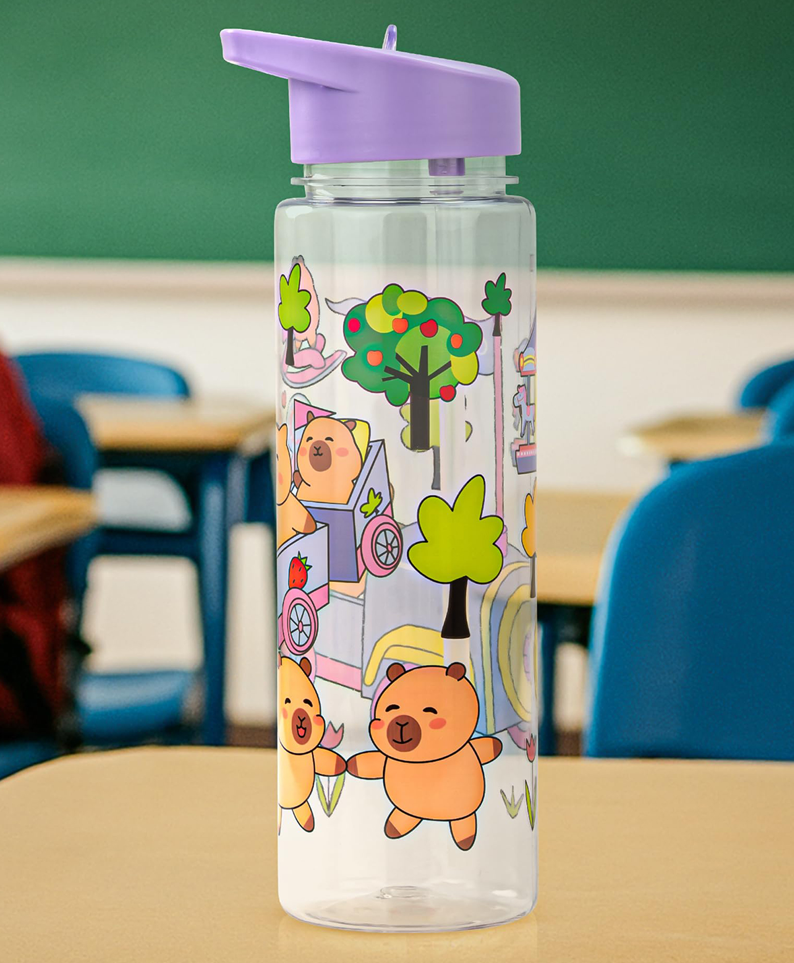 BAYBEE Chubby 600ml Sipper Bottle for Kids, Anti-Spill Sippy Water Bottle- BPA Free |Sippy Cup, Baby Bottle Sippers | Sipper Water Bottle for Kids Infants & Toddlers 6 Months to 10 Years (Purple)-image-46