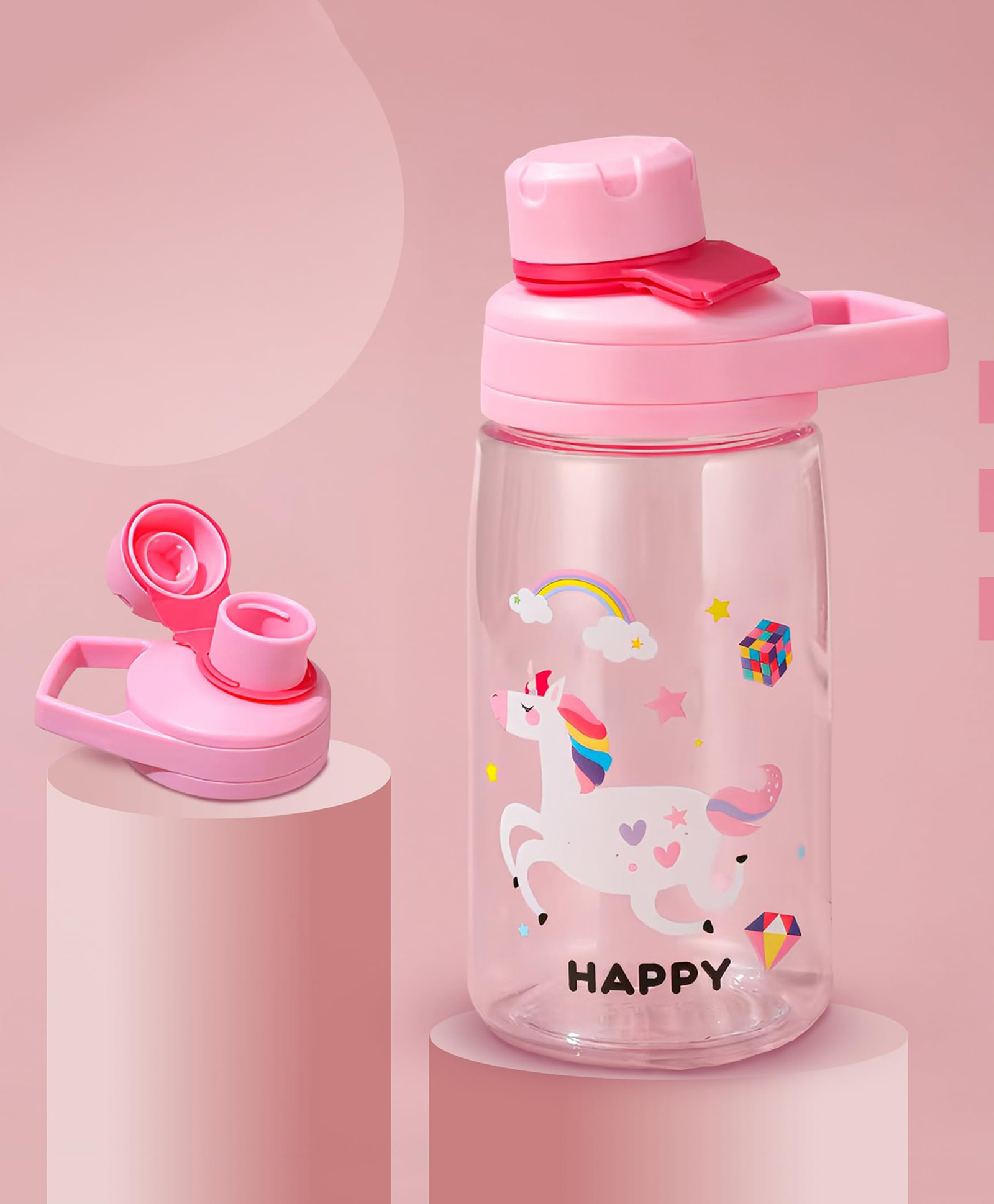 BAYBEE Joy Baby Sipper Water Bottle for Kids | Spill-Proof & BPA Free Safe Sippy Water Bottle 480ml for Kids | Drinking Training Sipper Bottle for School Kids & Toddlers, Boys Girls (Pink)-image-37