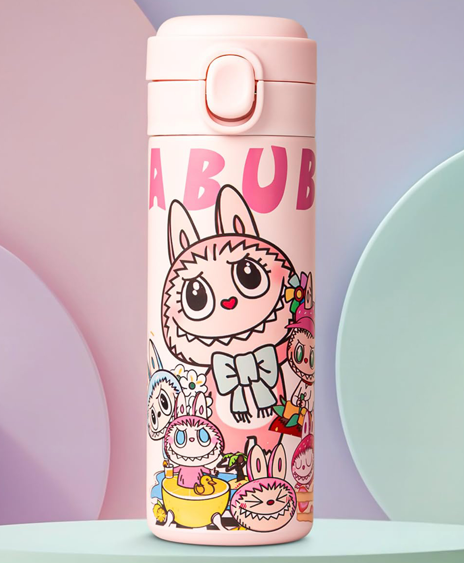 BAYBEE Stainless Steel Kids Sipper Water Bottle 420ml | Spill-Proof, BPA Free Insulated Sipper for Hot & Cold Drinks | One Hand Flip Lid, Non-Skid Base, Drinking Water Bottle for Boys Girls (Pink)-picture-19