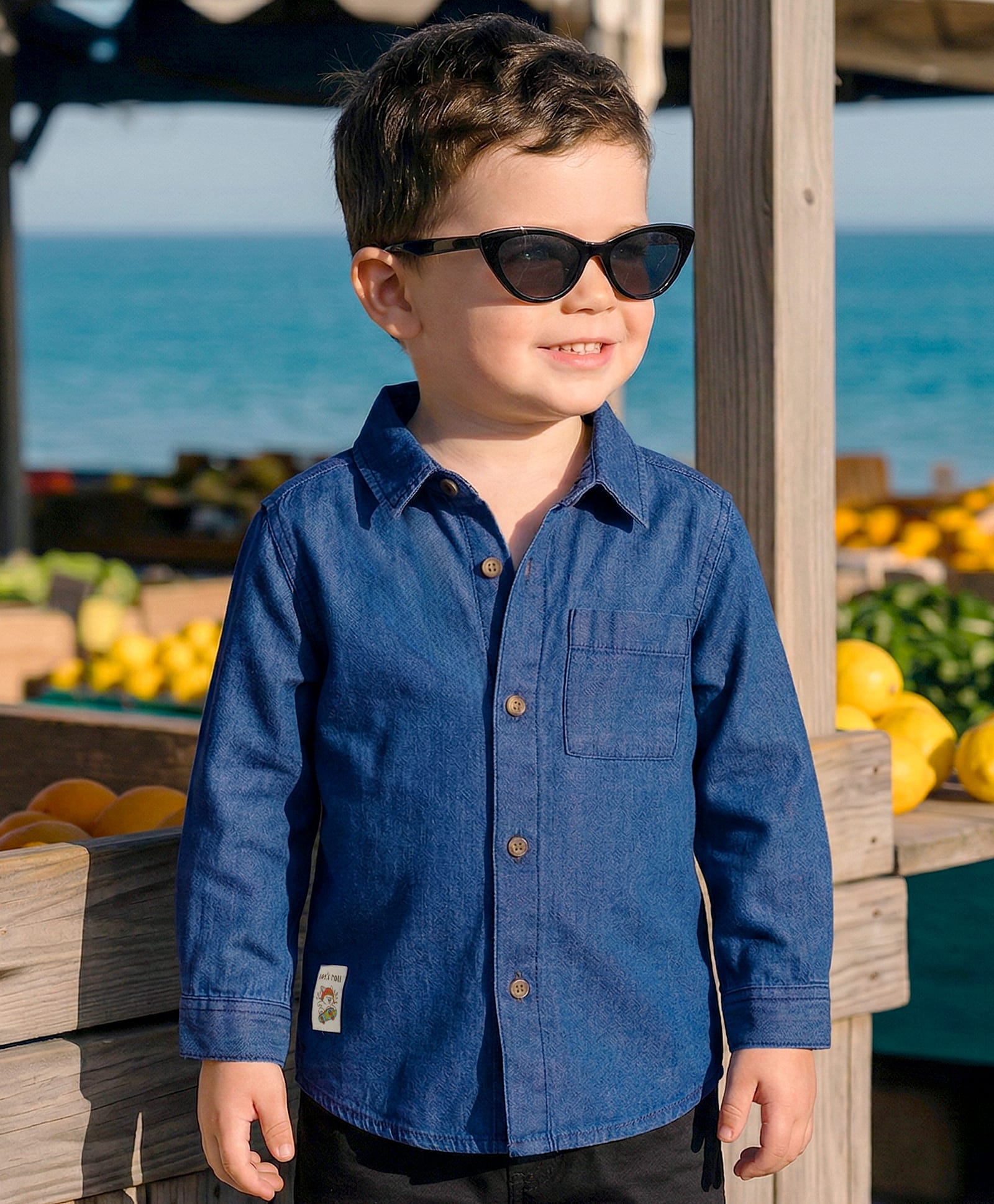 Babyoye 100% Cotton Full Sleeves Denim Shirt - Blue-image-27