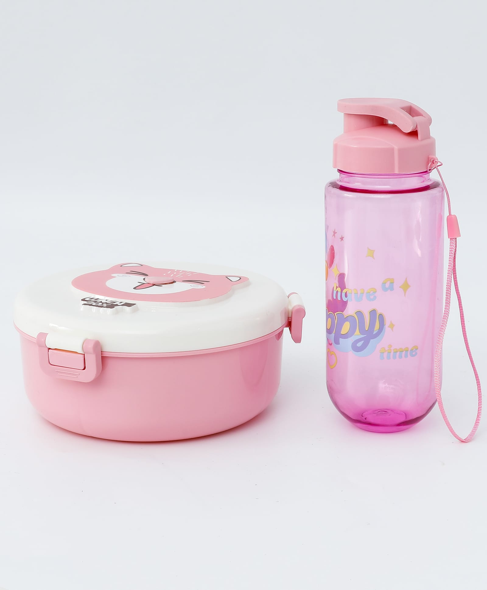 Kids Section Lunch Box & Water Bottle Set - Pink | BPA-Free, Leak-Resistant & Freezer-Safe| Spoon & Fork| 500ml Lunch Box & 400ml Bottle | School Tiffin Combo for Boys & Girls