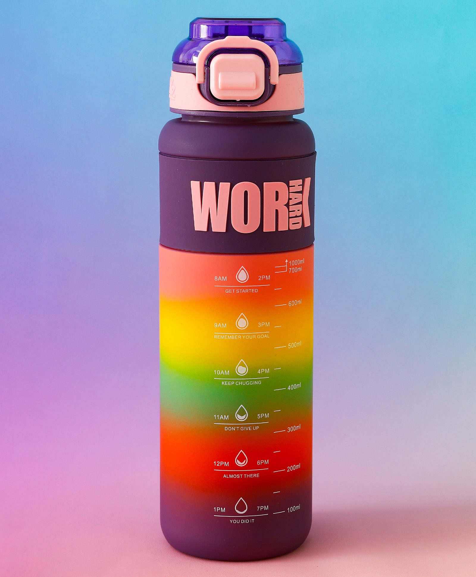 Motivational Water Bottle with Straw - Purple| BPA Free, Freezer Safe & Leak-Resistant| Reusable Hydration Bottle for Gym, School & Outdoor Use-image-38