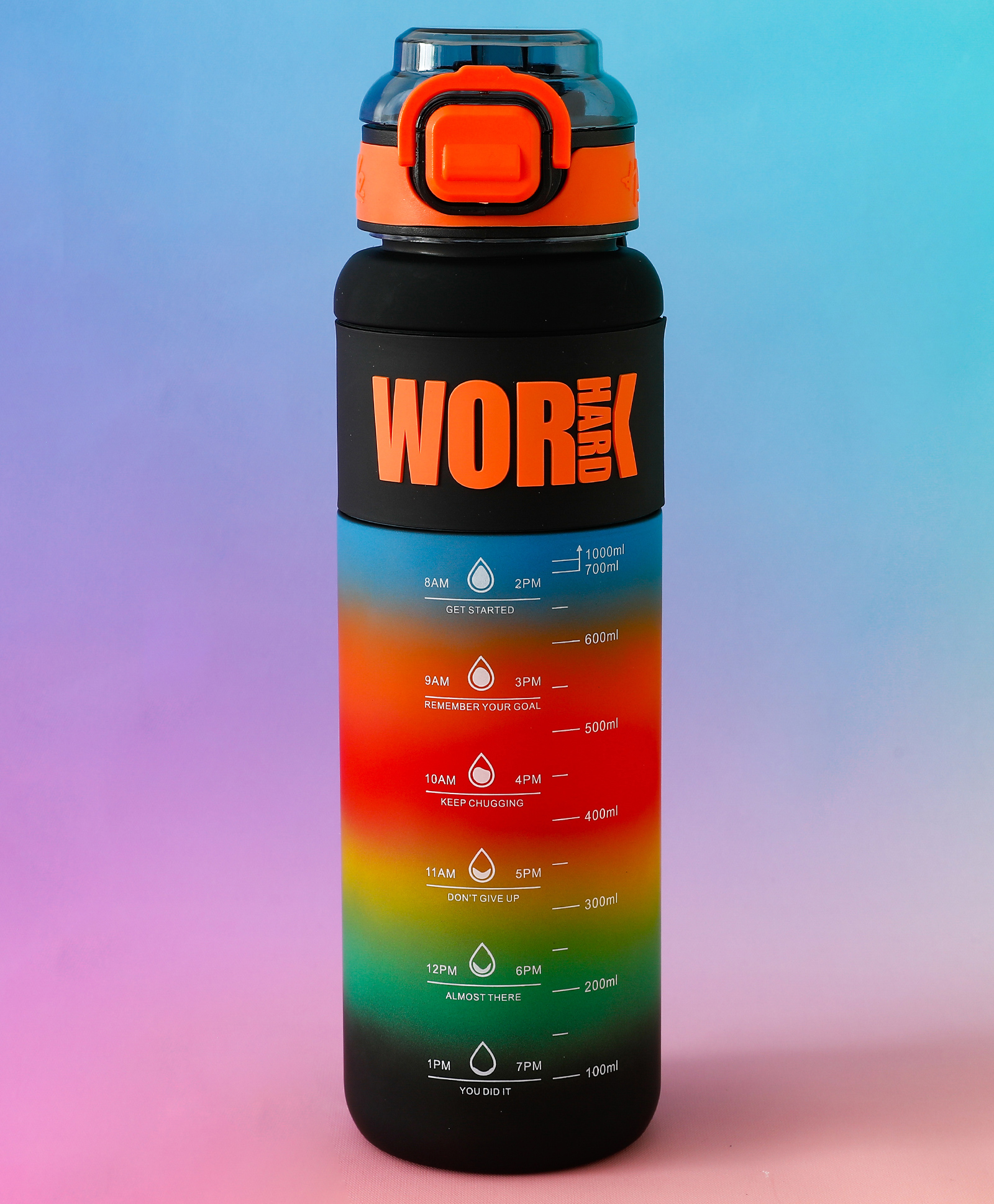 Motivational Water Bottle with Straw - Black| BPA Free, Freezer Safe & Leak-Resistant| Reusable Hydration Bottle for Gym, School & Outdoor Use-image-40