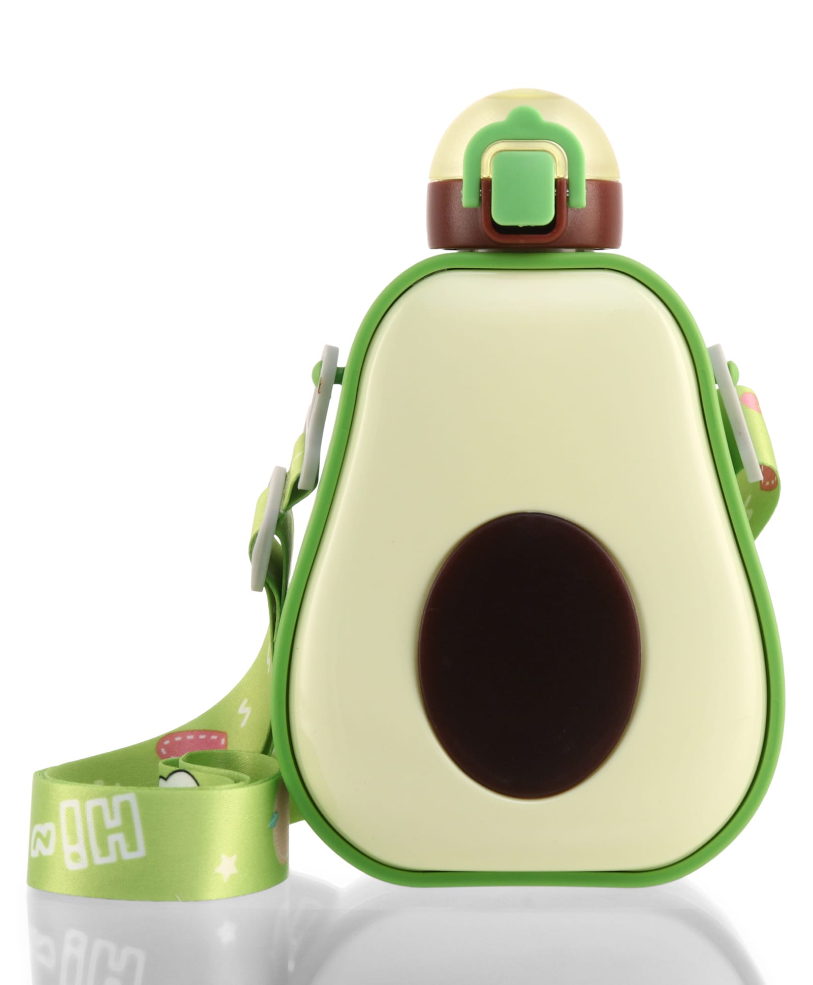 Avocado Design Kids Straw Water Bottle 600 ml-Green| Leak-Resistant BPA Free Freezer Safe Sipper Bottle with Adjustable Strap| Sipper Bottle for School, Picnic & Travel for Boys & Girls-image-40
