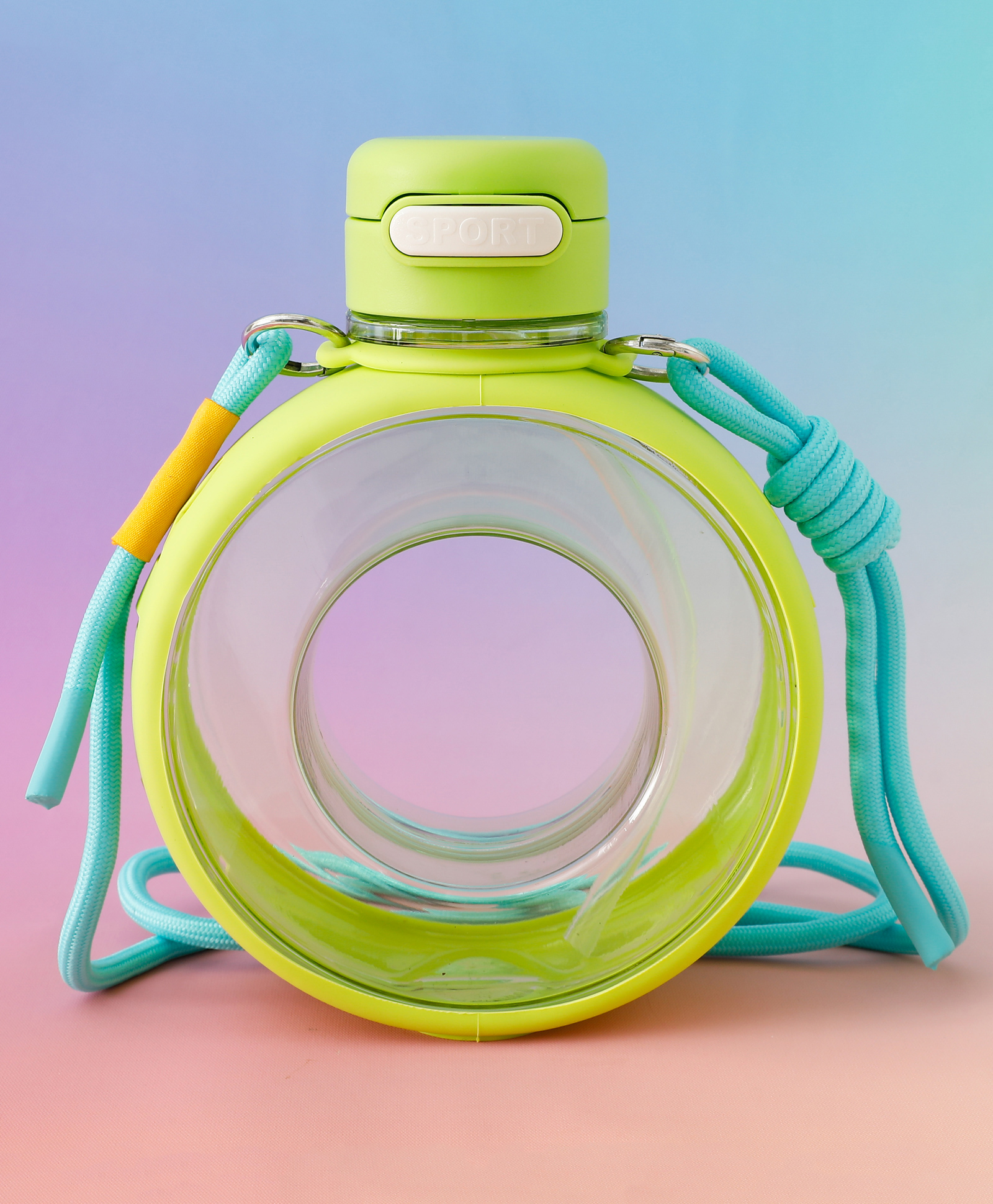 Round Straw Sipper Bottle with Strap - 750 ml - Green| Stylish Push-Button Lid| BPA Free| Ideal for School, Home & Travel| Lightweight, Leak Resistant & Freezer safe-image-24
