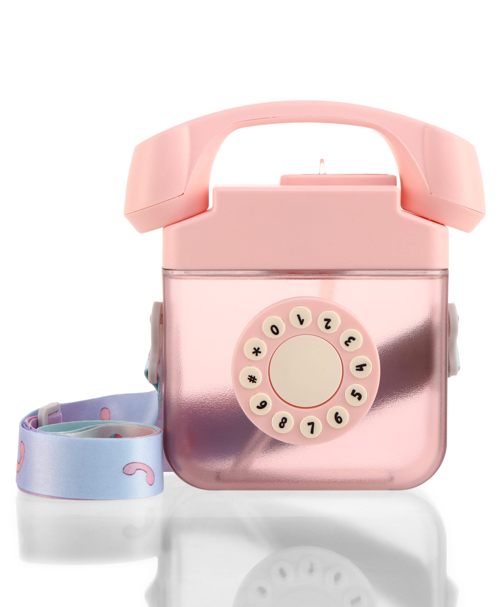 fab n funky Retro Dial Design Kids Water Bottle 400 ml - Pink| BPA Free Leak-Resistant Freezer Safe Sipper Bottle with Straw & Adjustable Strap| Lightweight School Bottle for Boys & Girls-picture-21