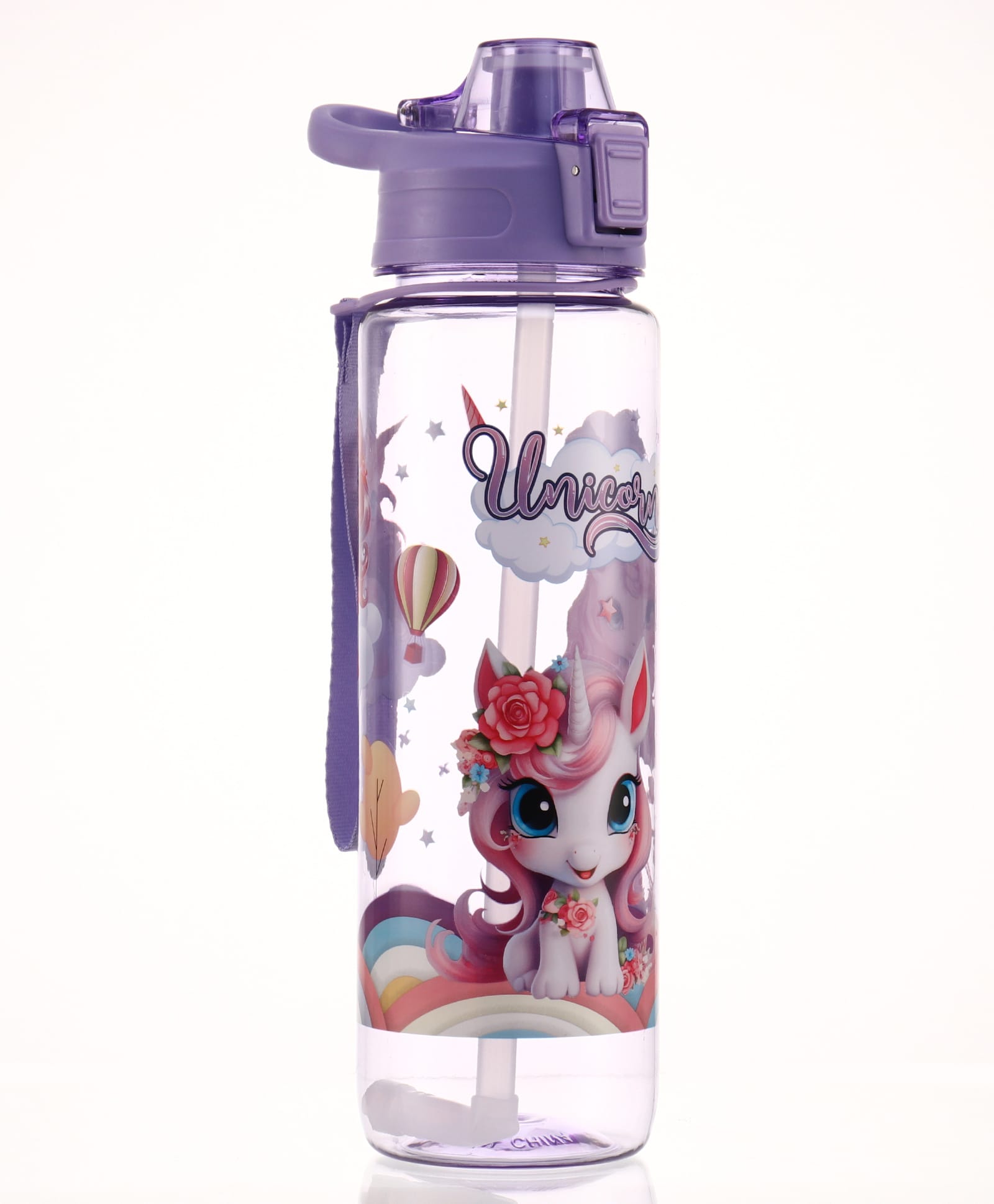 Unicorn Kids Straw Sipper Bottle 1000 ml - Purple| Bottle for School, Travel & Sports| Freezer-Safe| BPA-Free| Leak resistant| School Water Bottle for Boys & Girls| Stylish Flip Lid-image-8