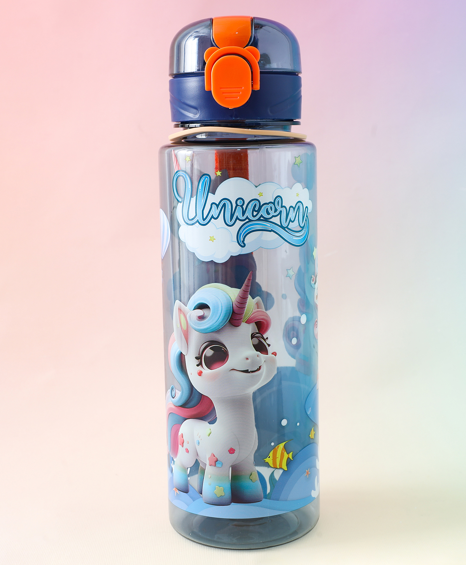 Unicorn Kids Sipper Bottle 700 ml - Blue| BPA-Free| Leak Proof Water Bottle for Travel & Sports| Easy Flip Cap with Lock| Freezer Safe| School Bottle for Boys & Girls-image-21