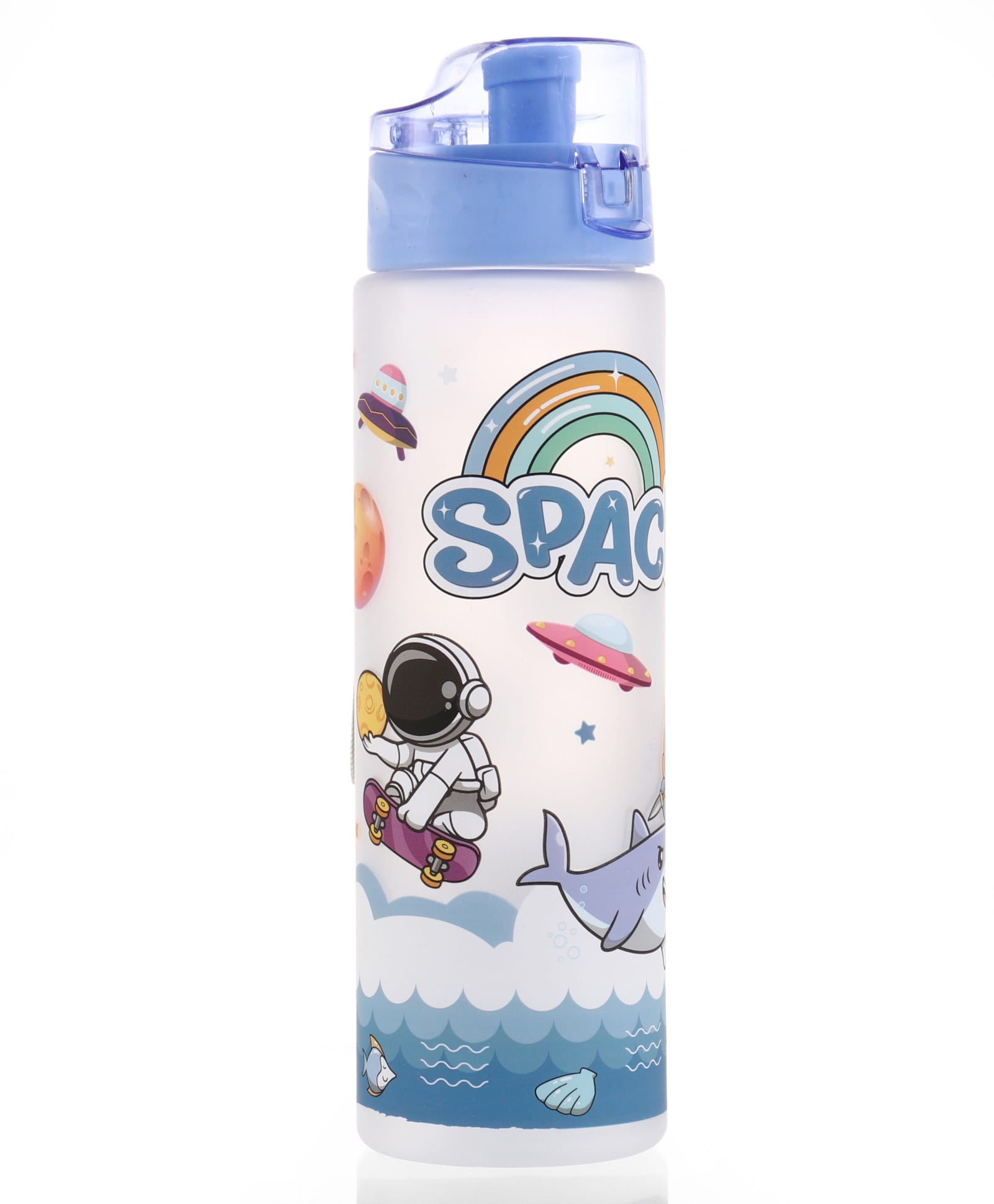 Regular Water Bottle 700 ml Astronaut Print - Blue| Stylish Flip Cover| BPA Free| Ideal for School, Home & Travel| School-going Boys & Girls| Lightweight & Leak Resistant-image-47