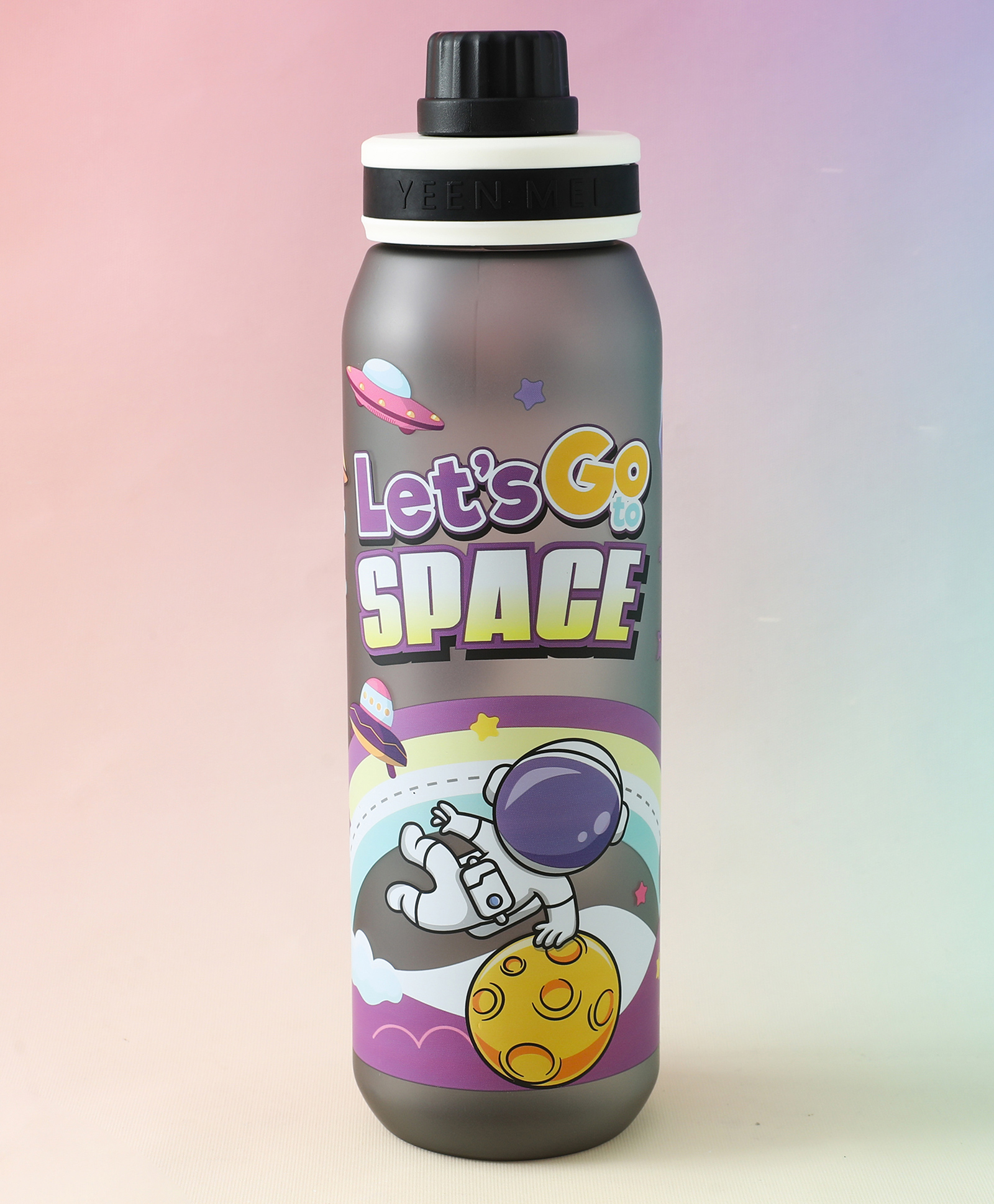 Regular Water Bottle 1000ml Astronaut Print - Black | BPA Free | Ideal for School, Home & Travel | School-going Boys & Girls | Lightweight & Leak Resistant-image-42