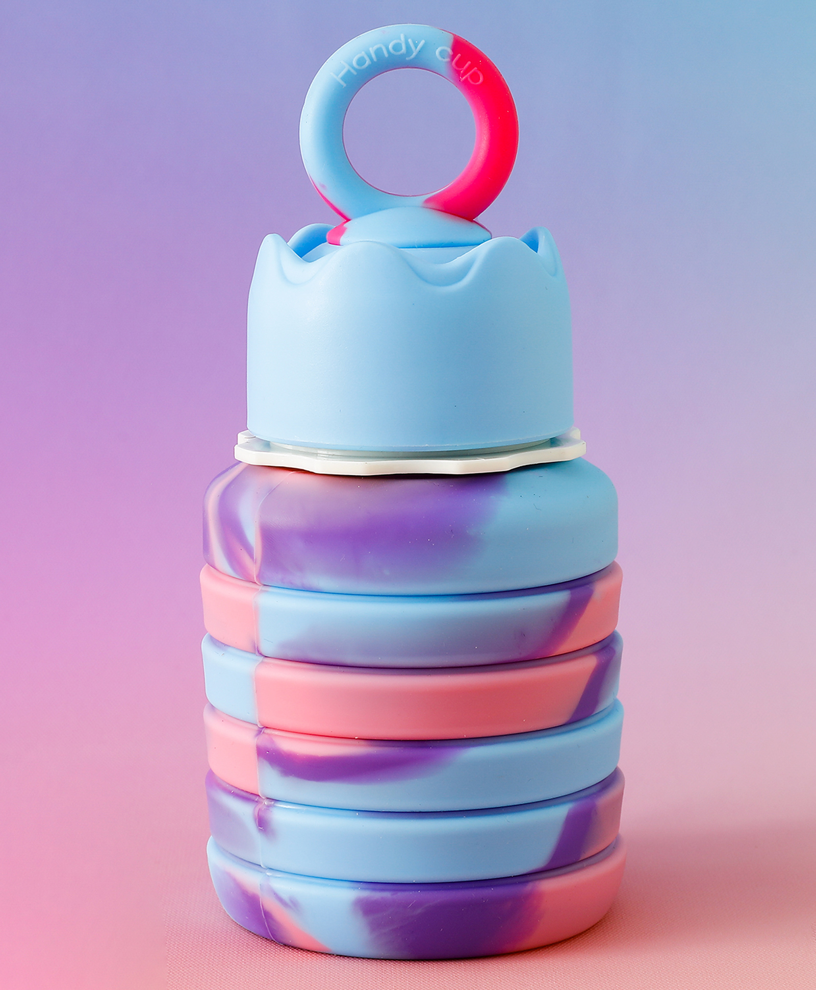 fab n funky Collapsible Silicone Water Bottle 500ml - Blue| BPA-Free| Leak Resistant Travel Bottle| Stylish Carabiner| Ideal for Sports, Hiking, Gym & School| School Bottle for Boys & Girls-picture-40