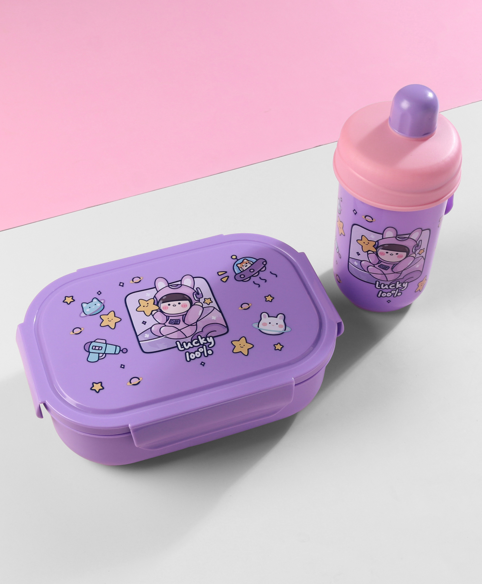 fab n funky Unicorn Kids Lunch Box Set Purple| BPA-Free| 450ml Lunch Box & 400ml Water Bottle & Tiffin Box for School for Boys & Girls| Leak-Resistant| Freezer-Safe| Durable Kids| Snack, Lunch Box-picture-21