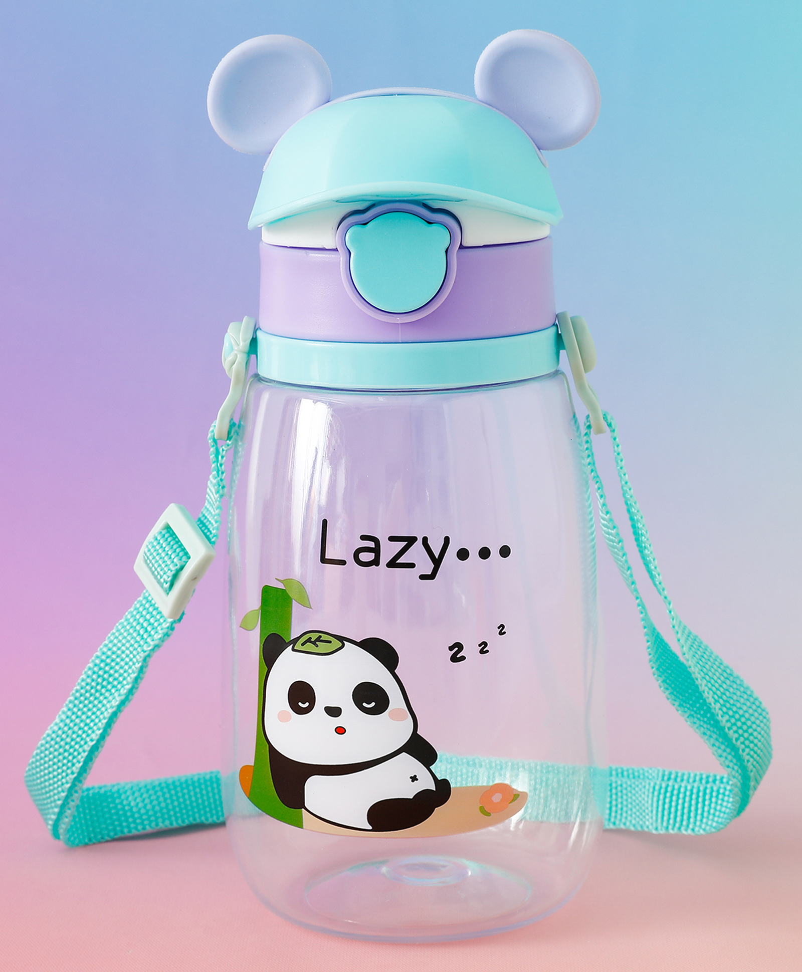 Panda Ease Kids Straw Sipper Bottle 500 ml Light Blue & Green| Cute Bear-Ear Flip Lid| BPA Free| Ideal for School, Home & Travel| School-Going Boys & Girls| Lightweight & Leak Resistant-image-30