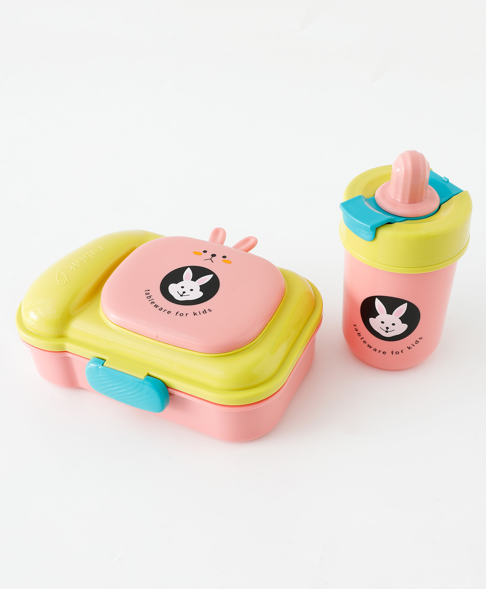 Kids Partition Lunch Box with Sipper Bottle - Green & Pink| 500ml Lunch Box & 500ml Water Bottle| BPA Free, Freezer Safe & Leak-Resistant| School Tiffin with Spoon & Fork, & Bottle Combo